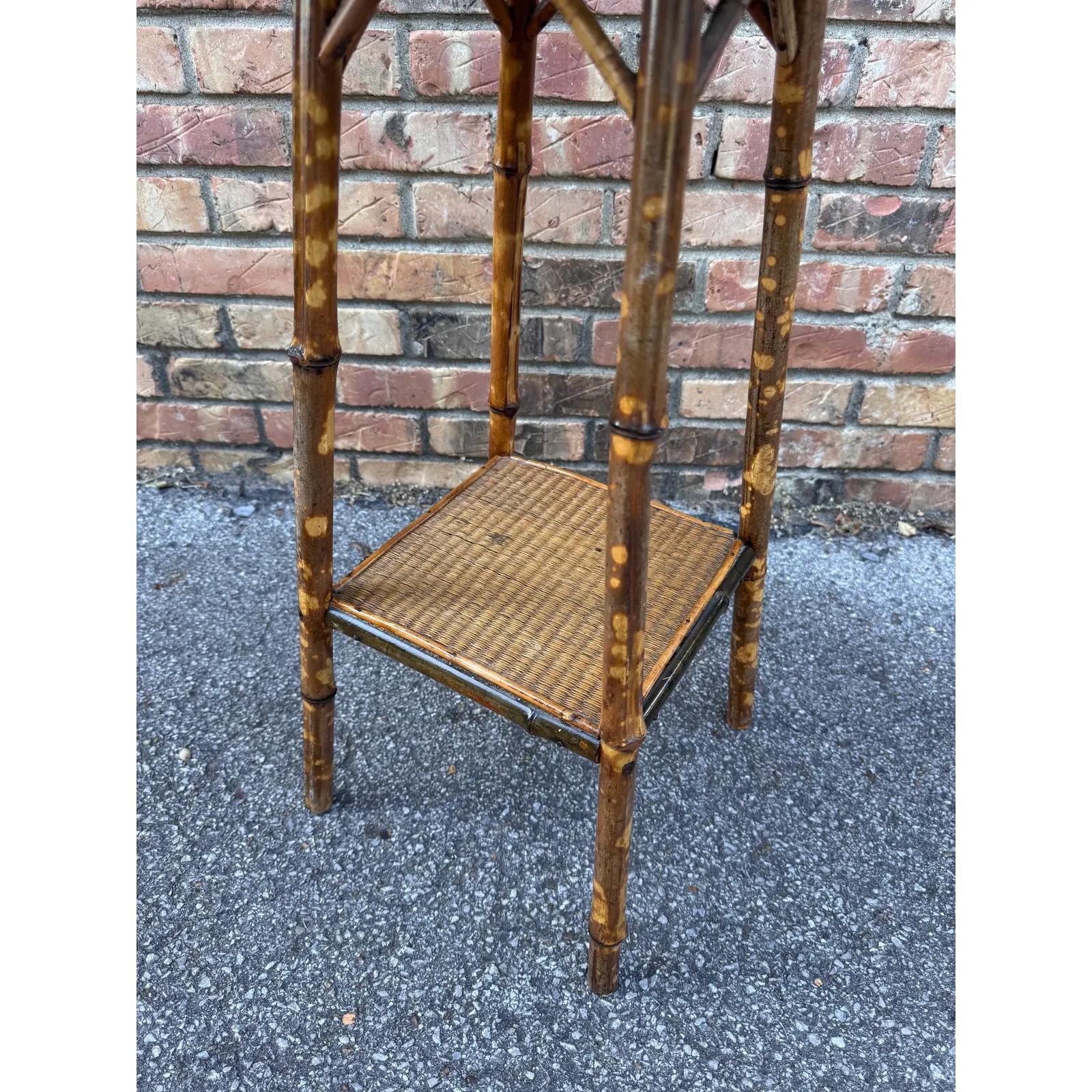 Faux Bamboo 19th Century English Bamboo Side Table For Sale