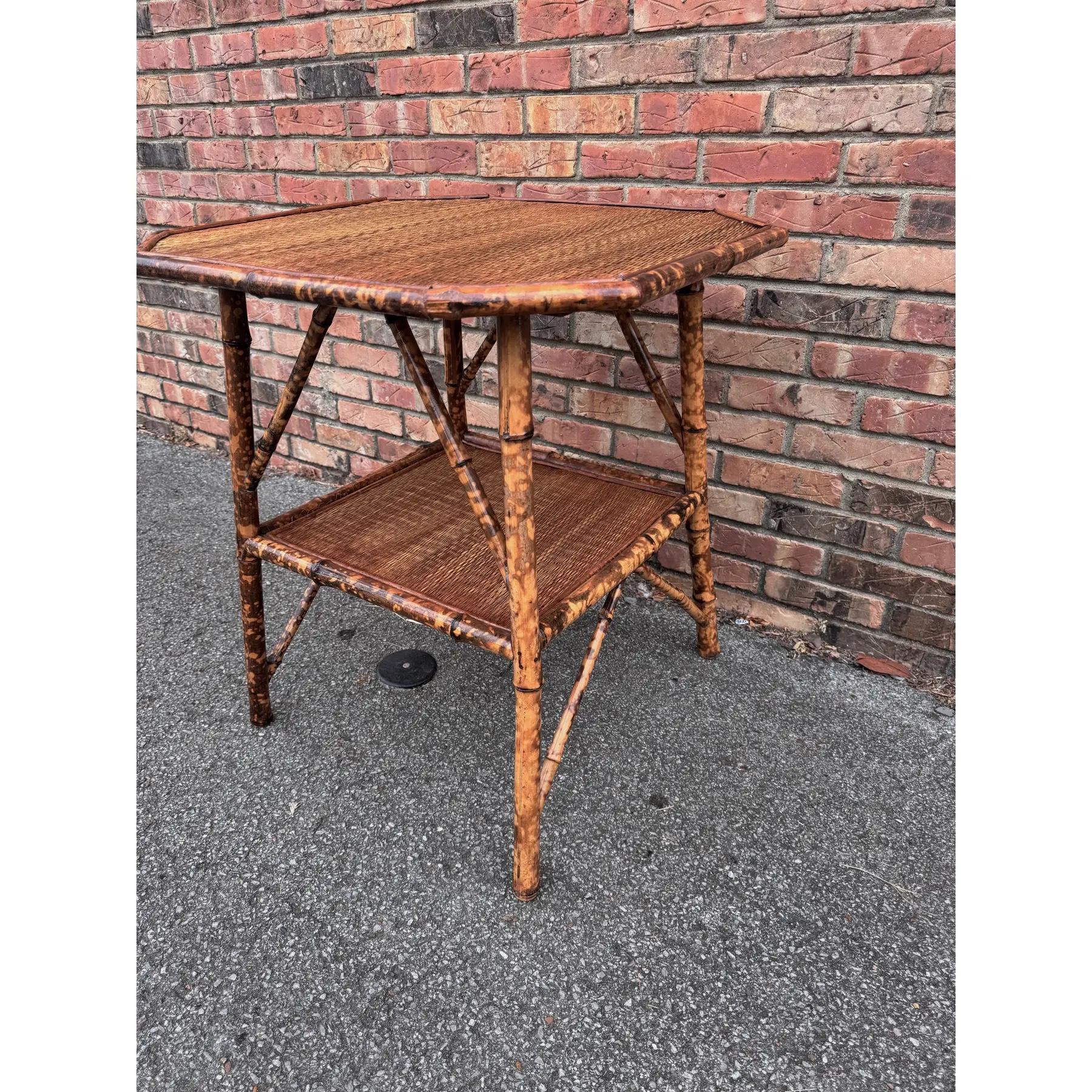 19th Century English Bamboo Side Table For Sale 2
