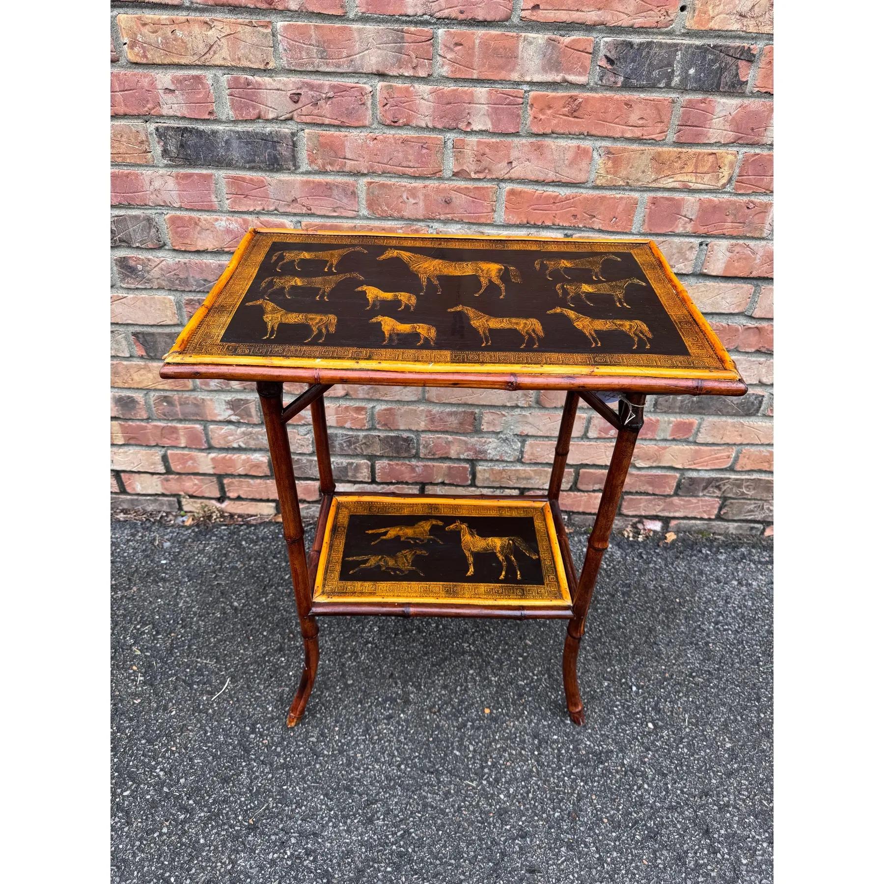 19th Century English Bamboo Side Table For Sale 2