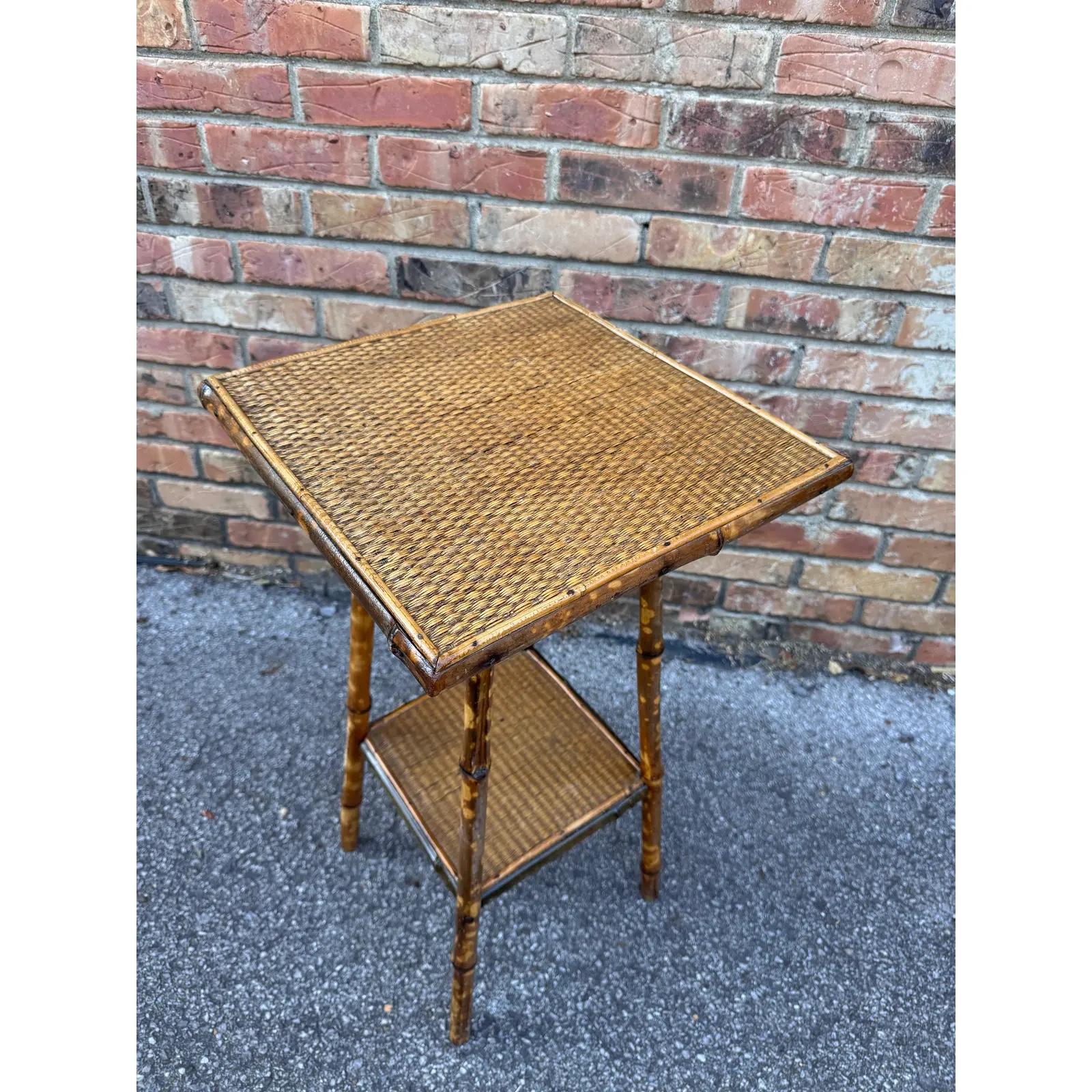 19th Century English Bamboo Side Table For Sale 1