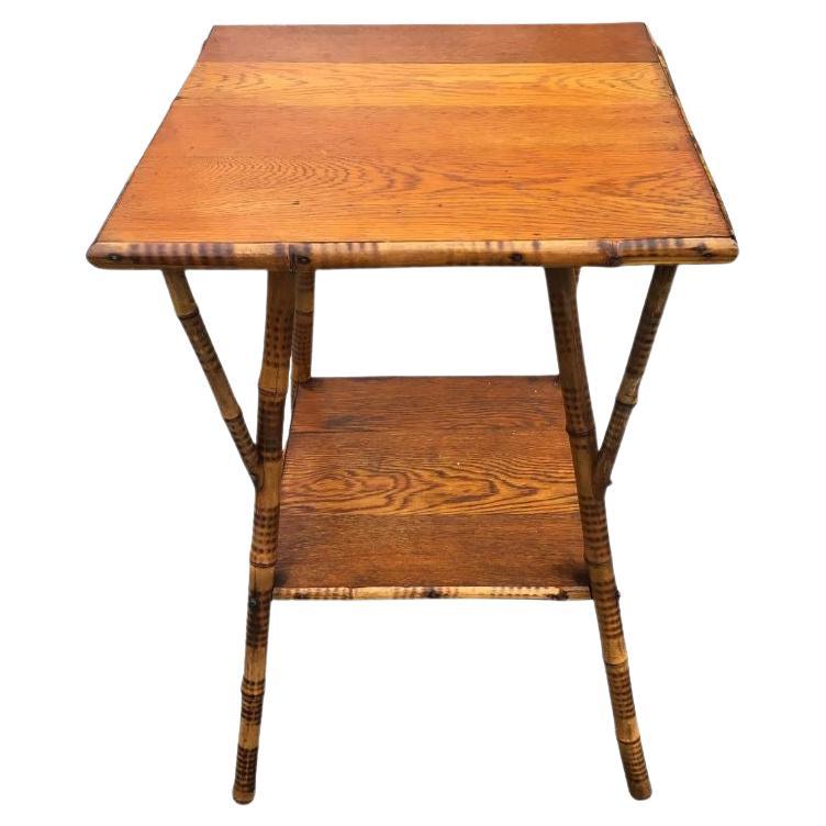 19th Century English Bamboo Side Table For Sale