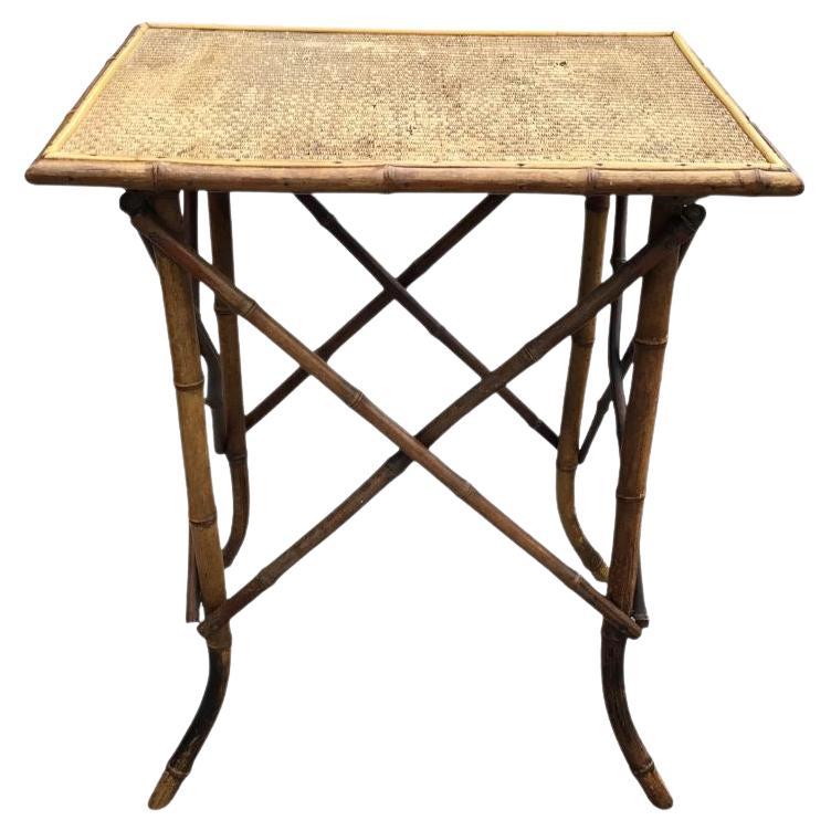Table d'appoint anglaise en bambou du 19ème siècle