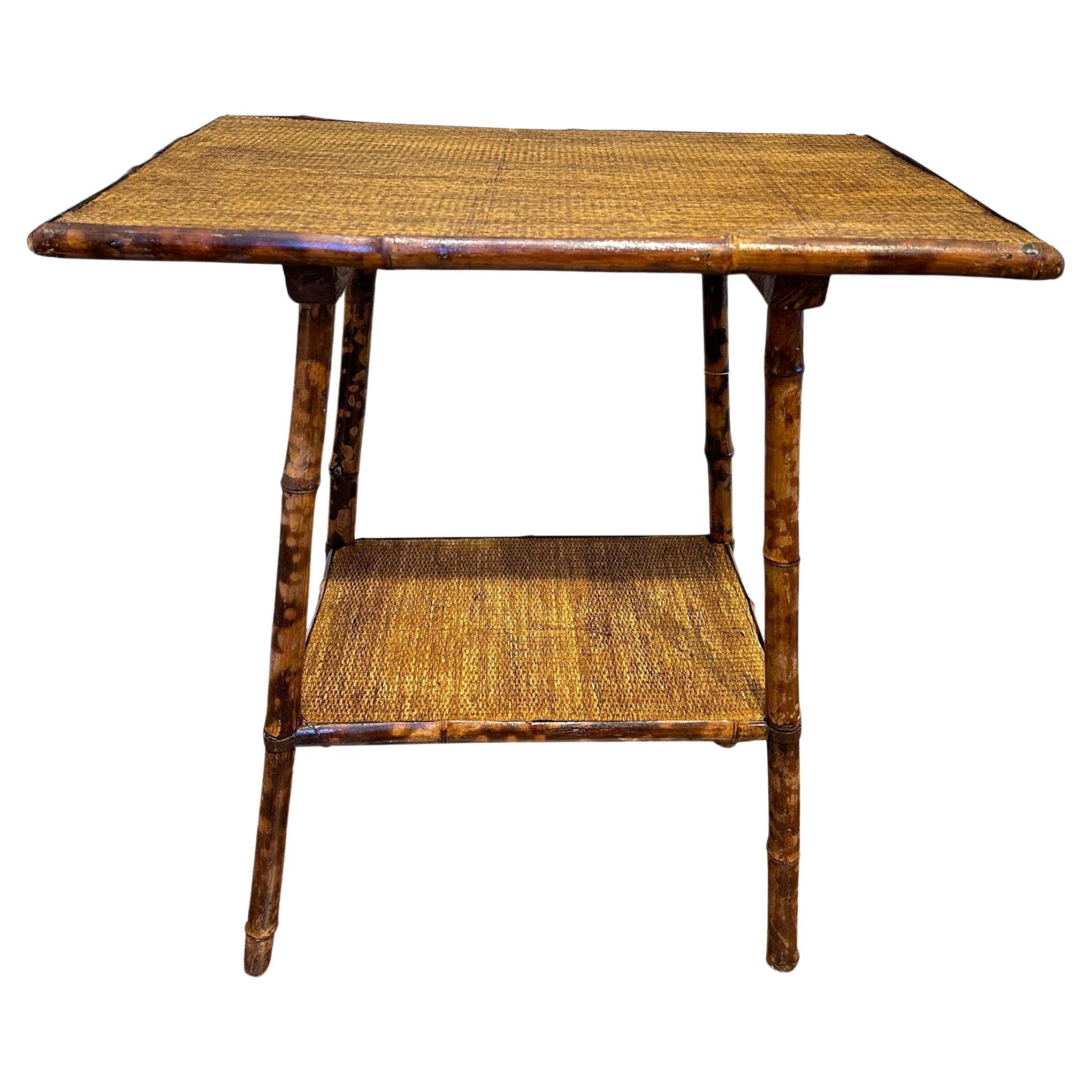 19th Century English Bamboo Side Table For Sale