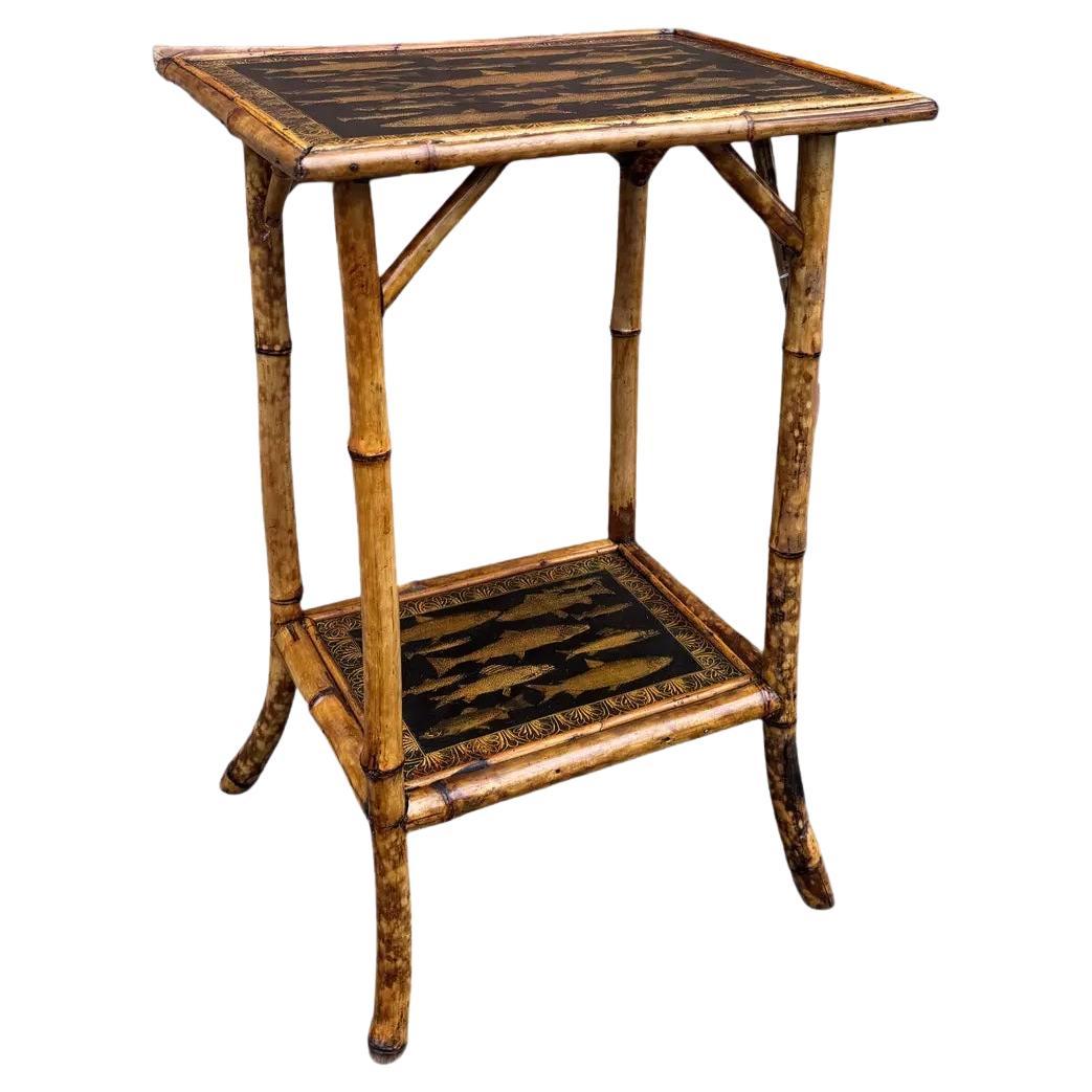 19th Century English Bamboo Side Table For Sale
