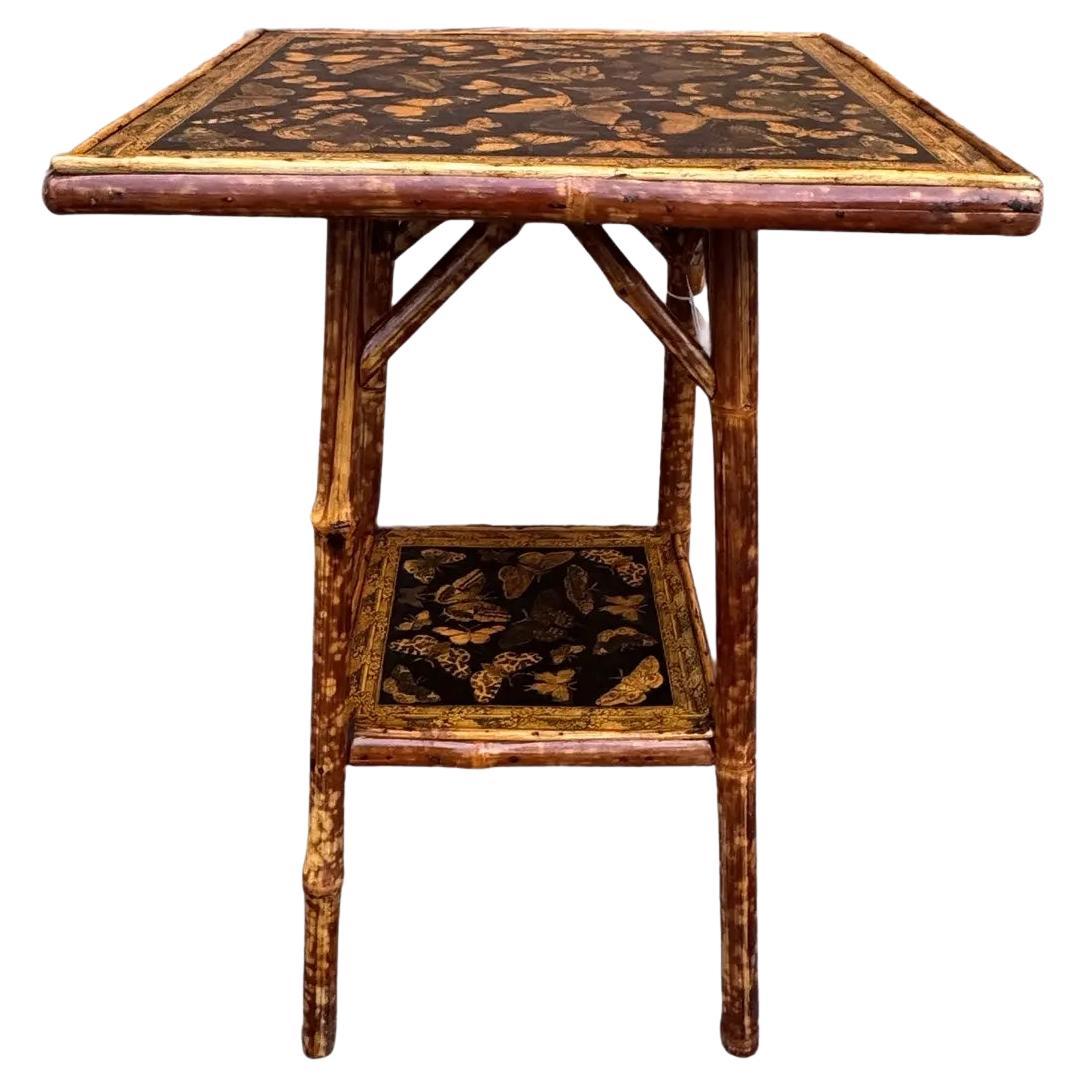 19th Century English Bamboo Side Table For Sale