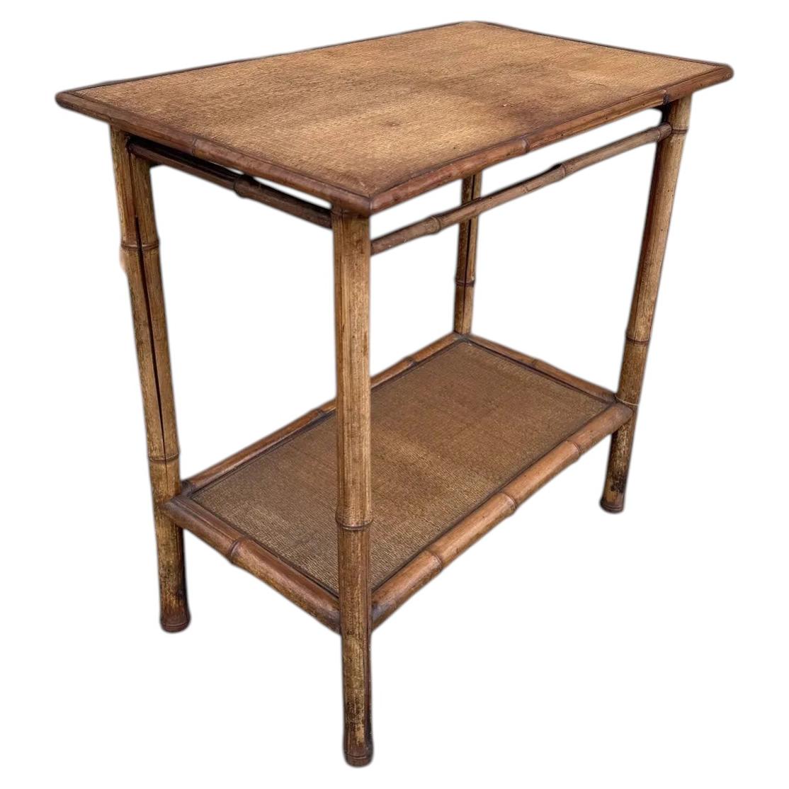 19th Century English Bamboo Side Table