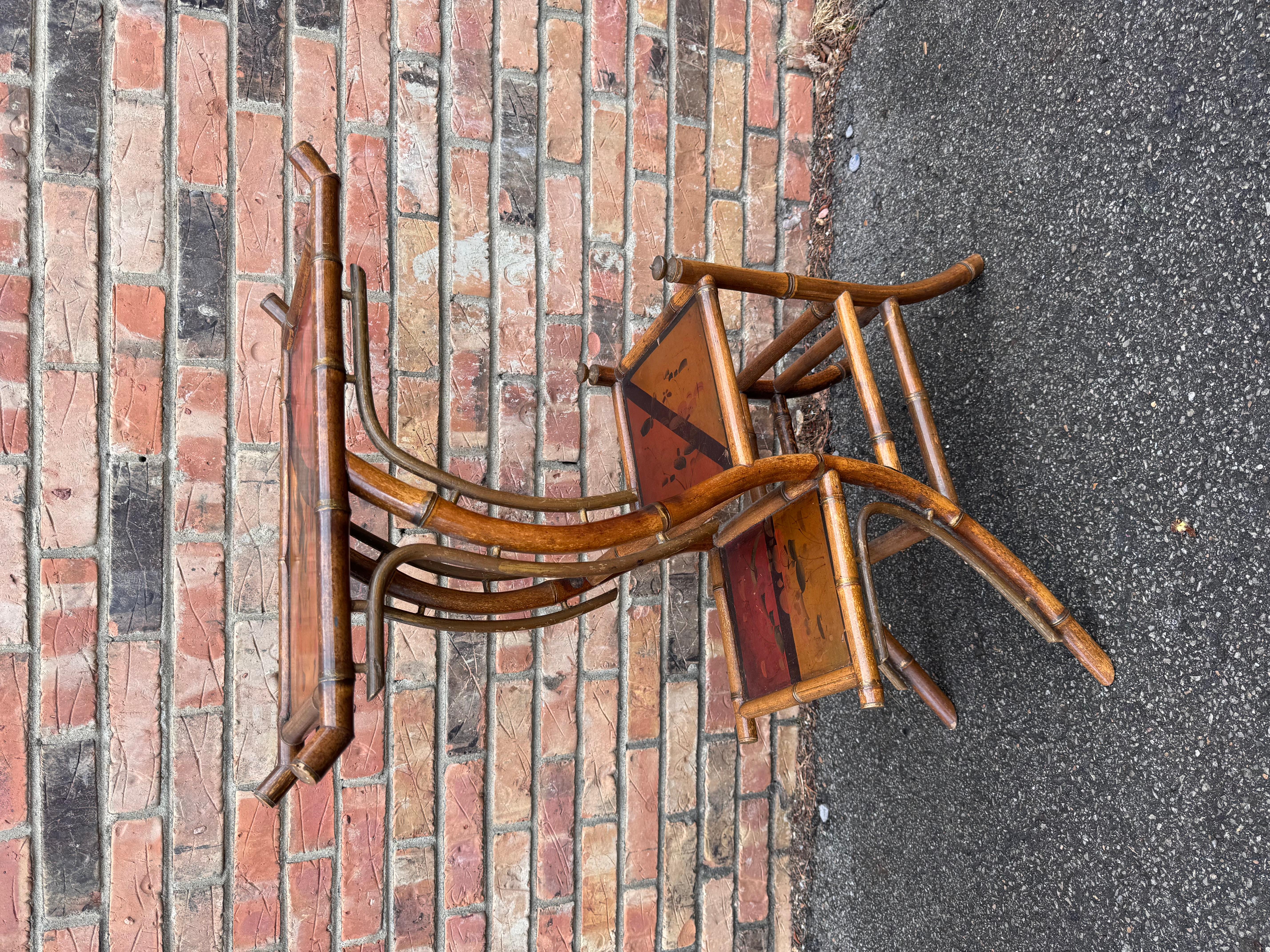 19th Century English Bamboo Side Table /Plant Stand In Good Condition For Sale In Nashville, TN
