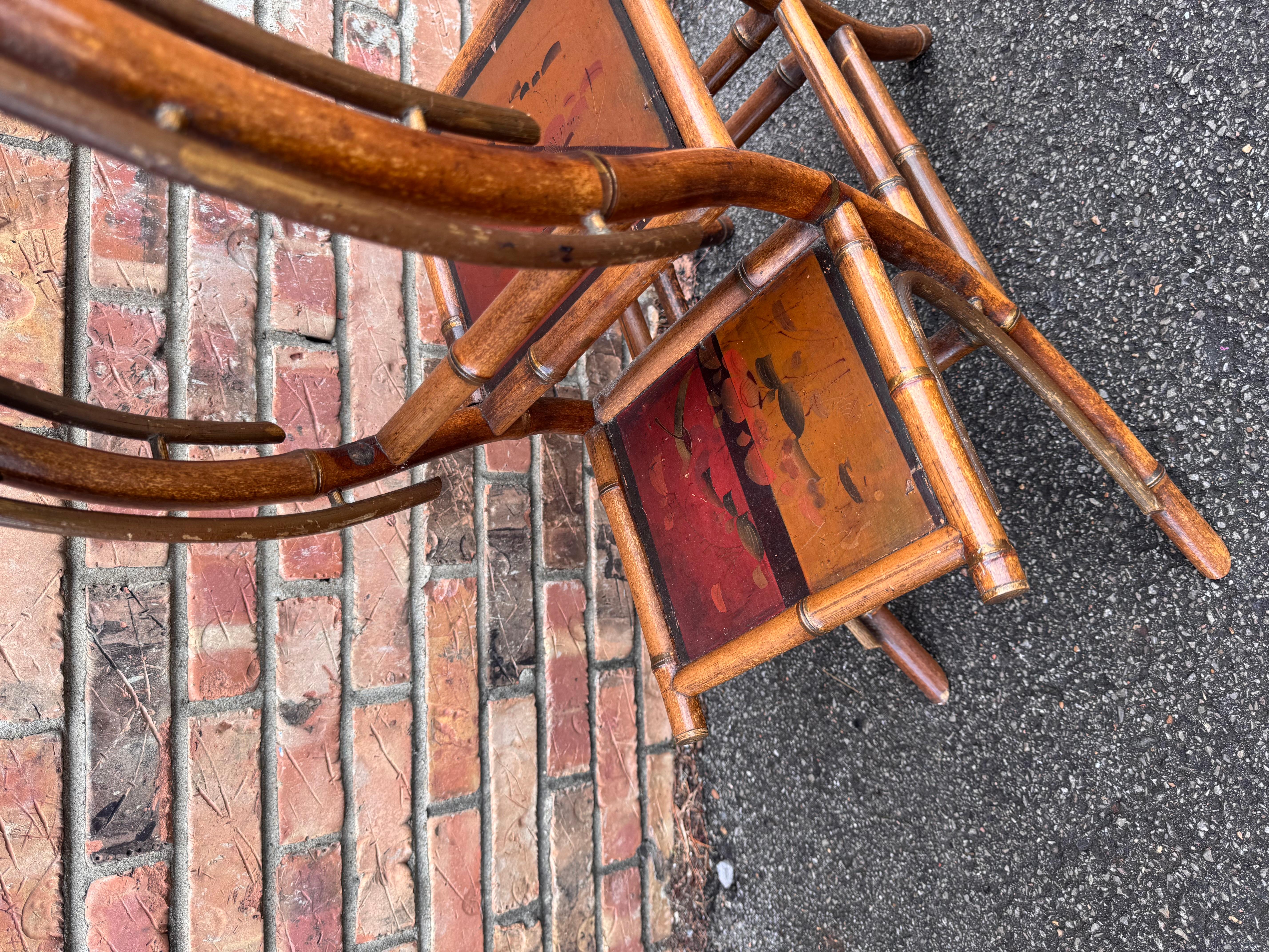 Late 19th Century 19th Century English Bamboo Side Table /Plant Stand For Sale