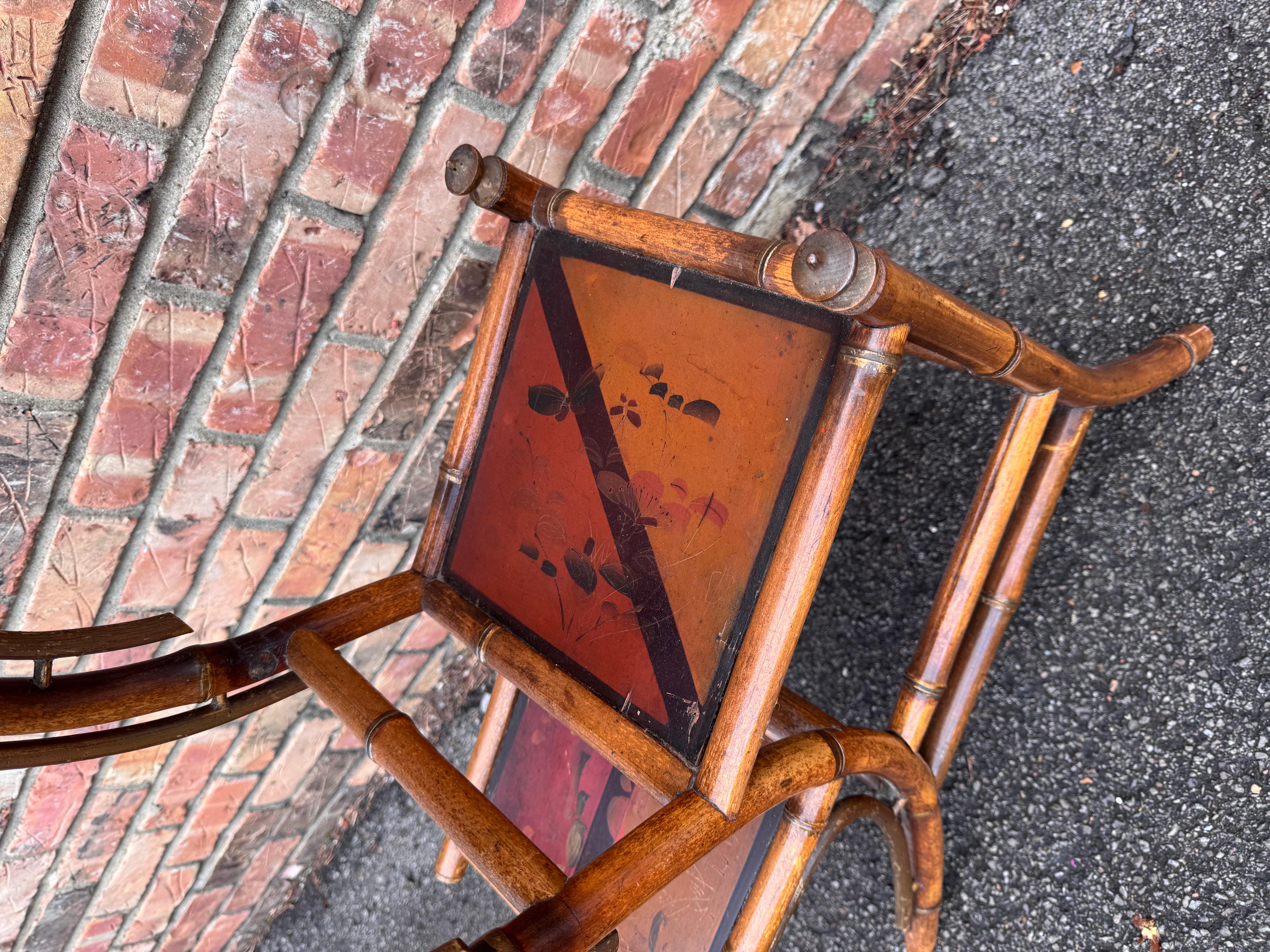 19th Century English Bamboo Side Table /Plant Stand For Sale 1