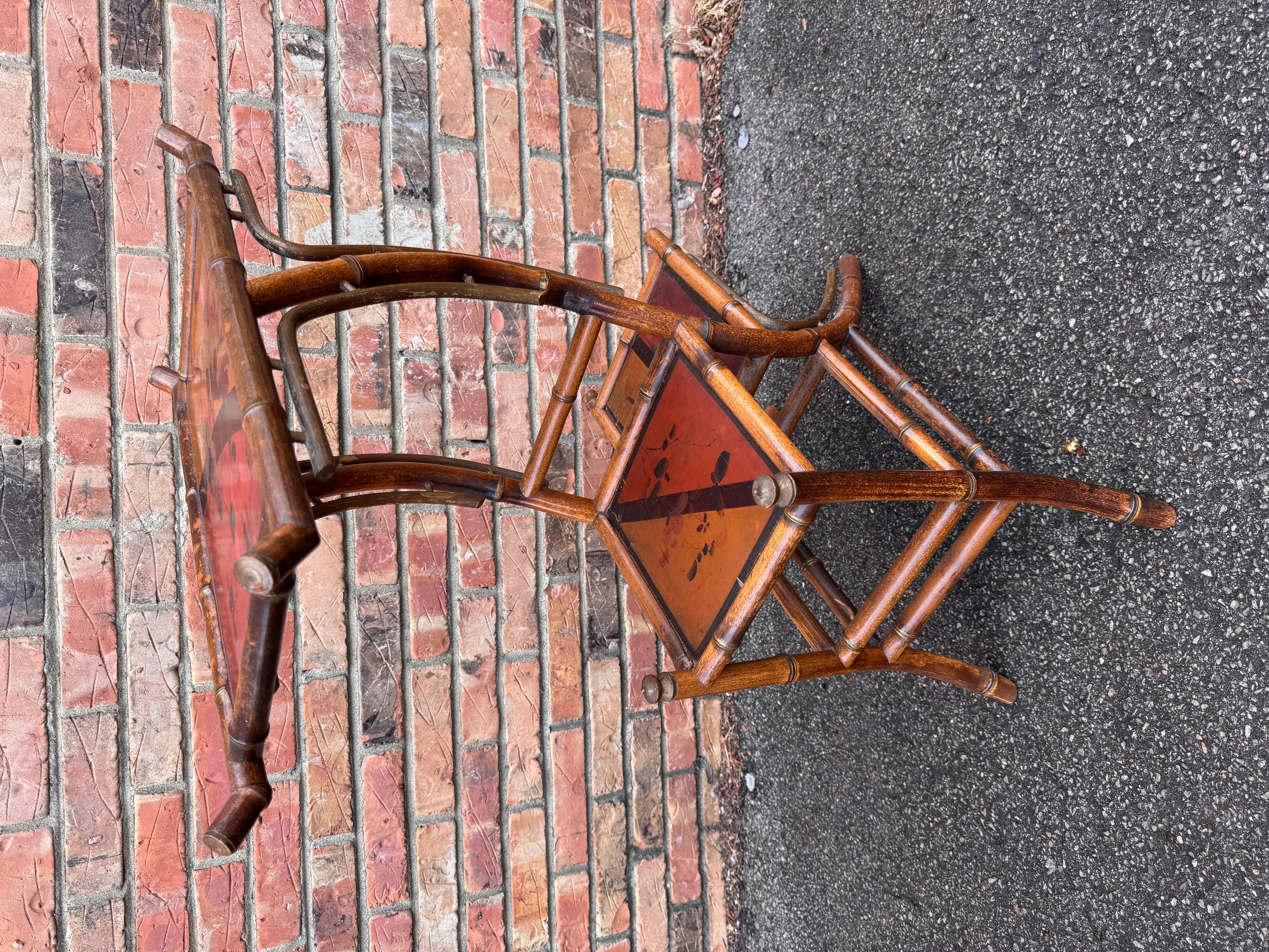 19th Century English Bamboo Side Table /Plant Stand For Sale 3