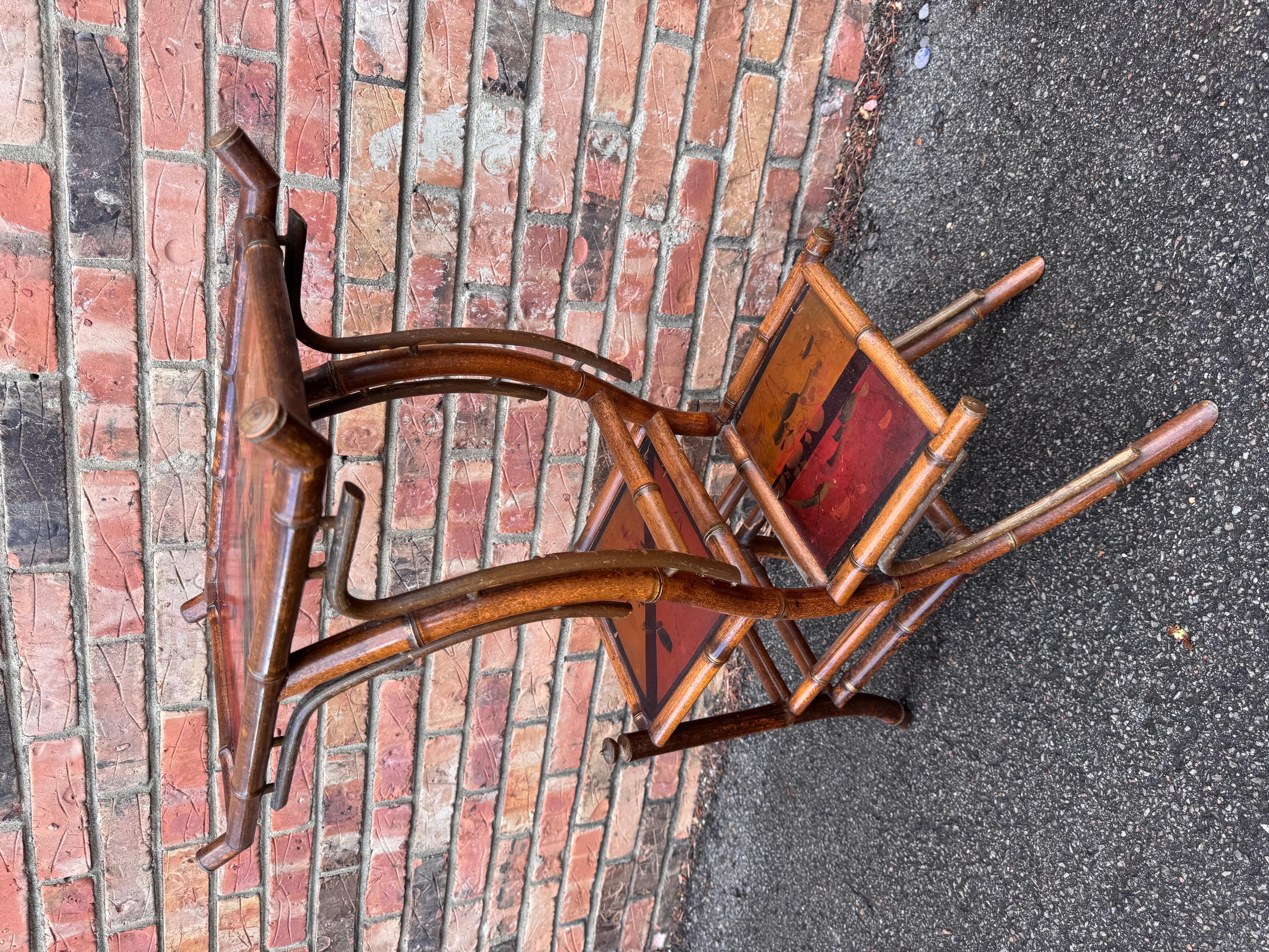 19th Century English Bamboo Side Table /Plant Stand For Sale 4