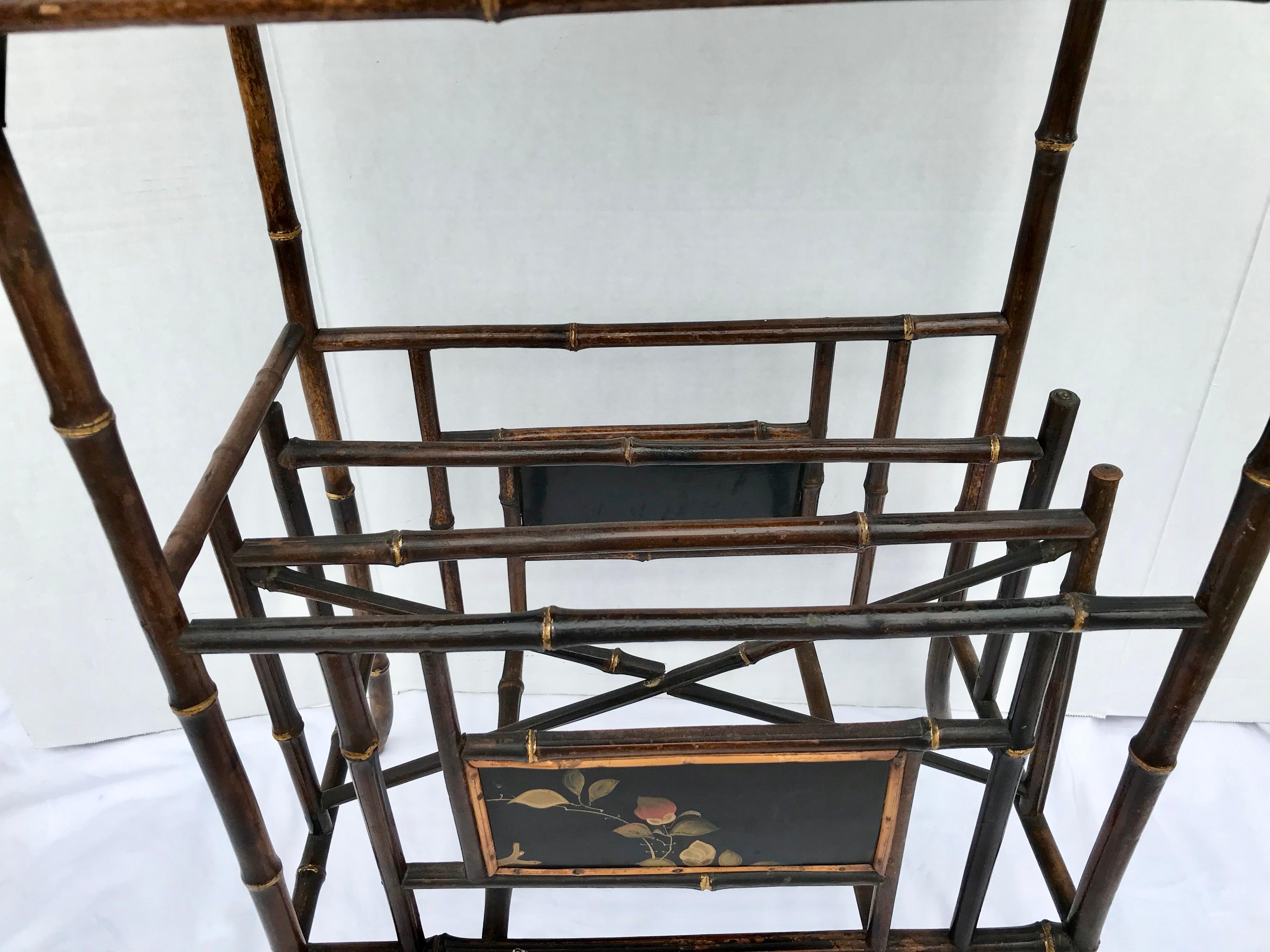 19th Century English Bamboo Side Table with 