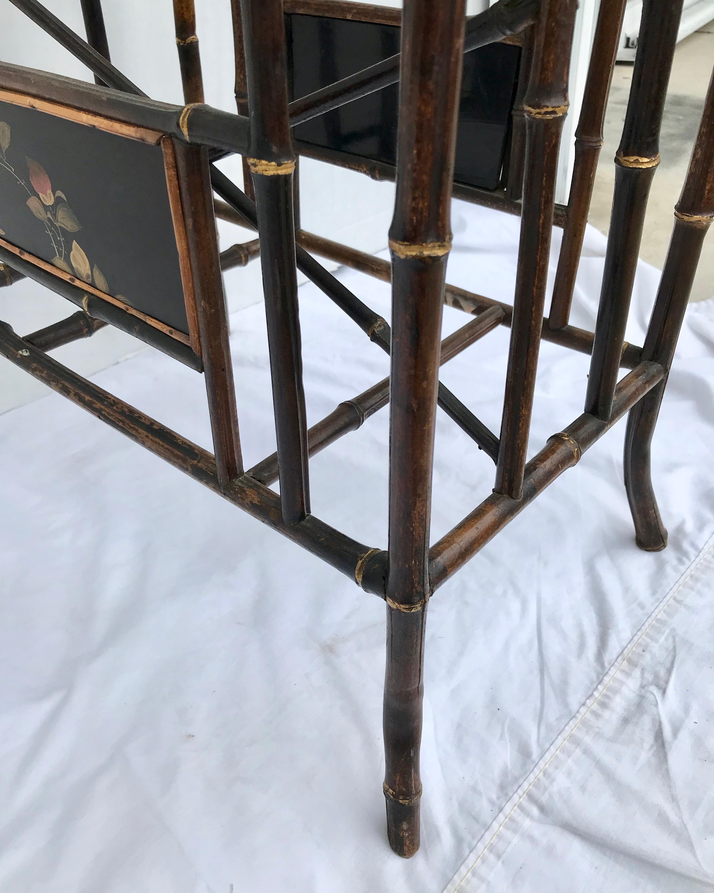 19th Century English Bamboo Side Table with 