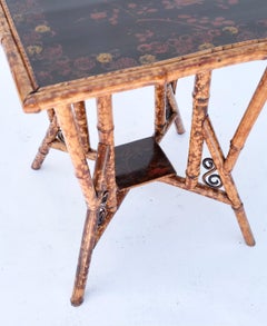 19th Century English Bamboo Square Occasional Table