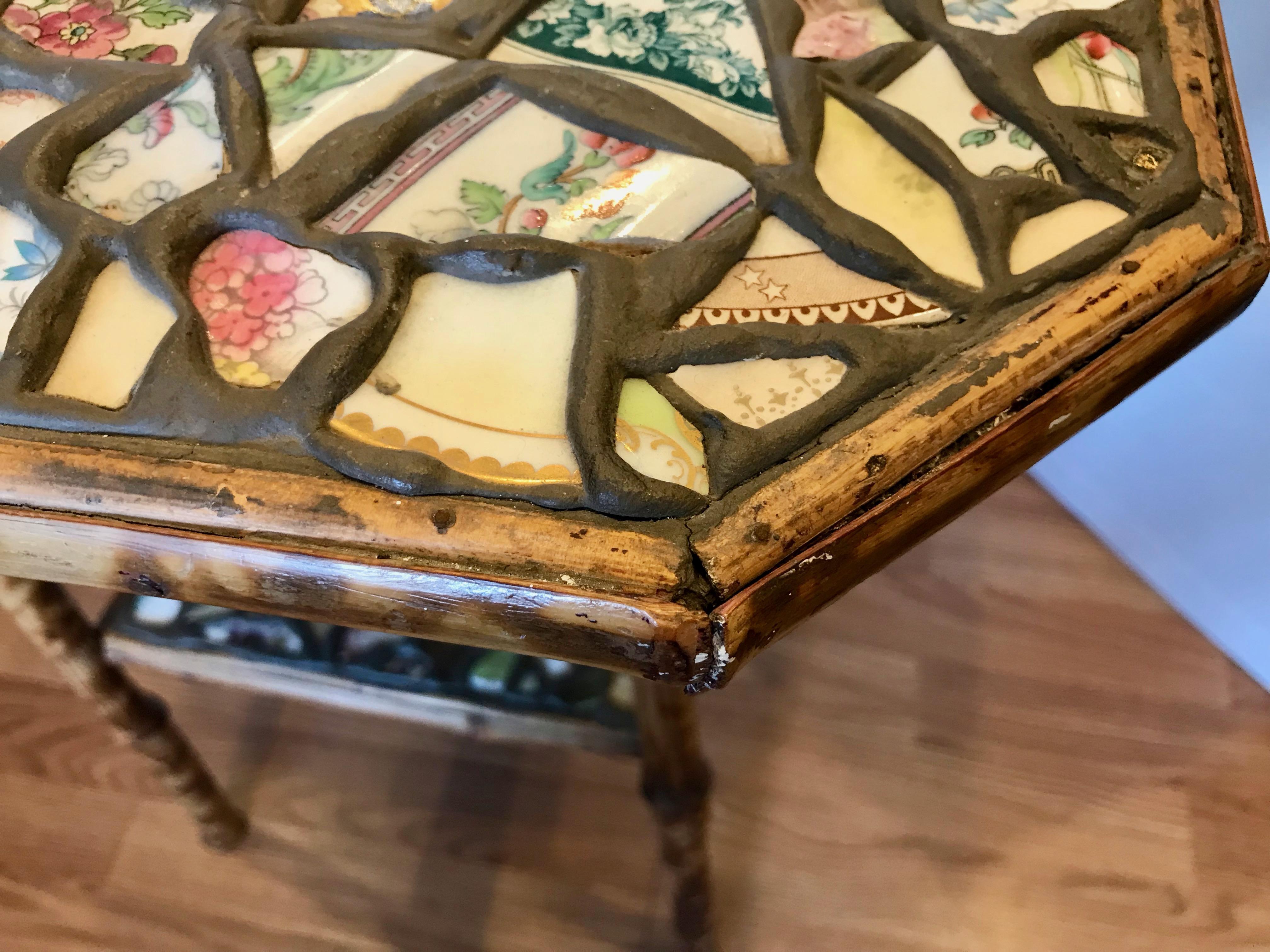 19th Century English Bamboo Table with 