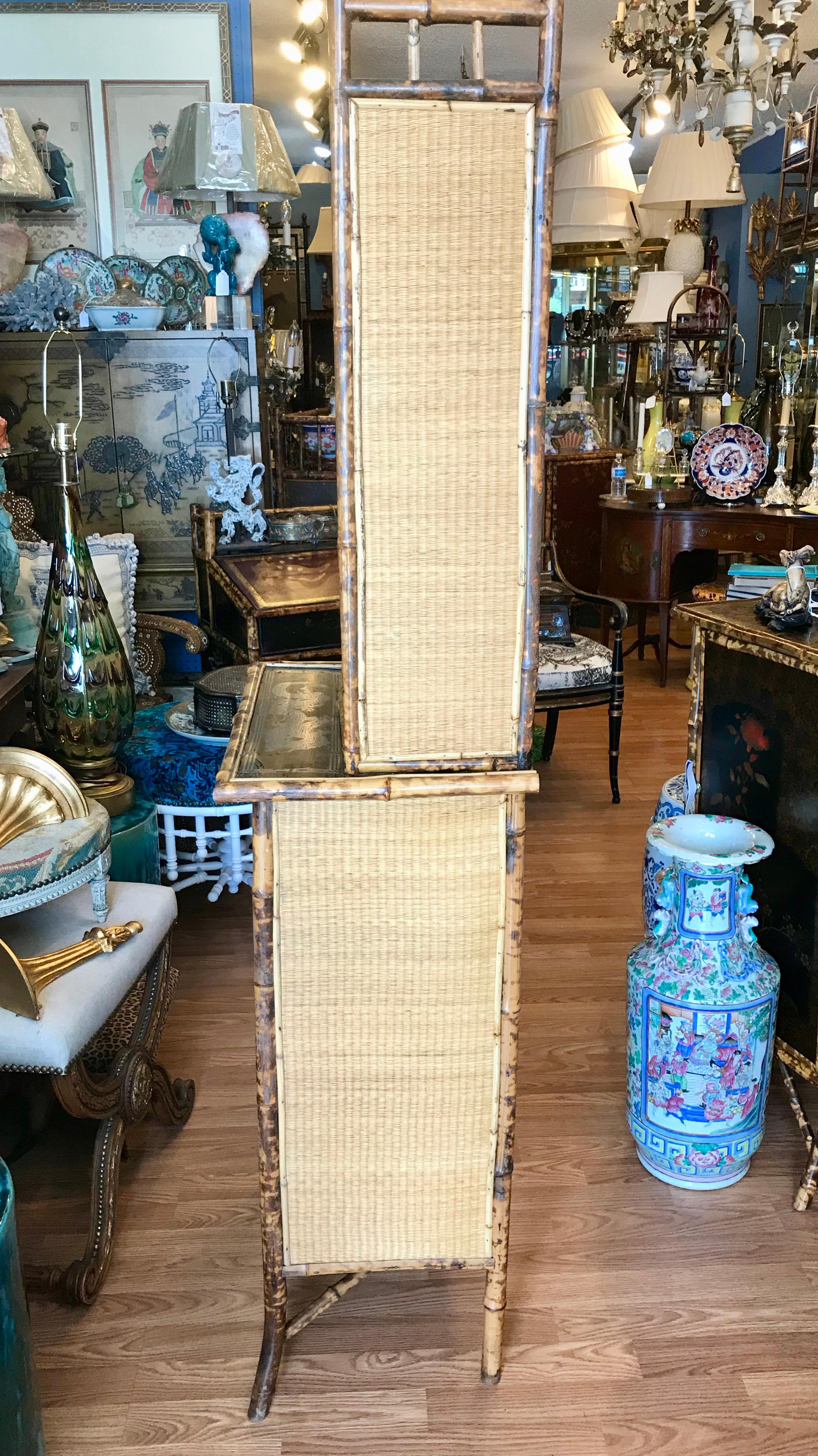 19th Century English Bamboo Tall Bookcase 6