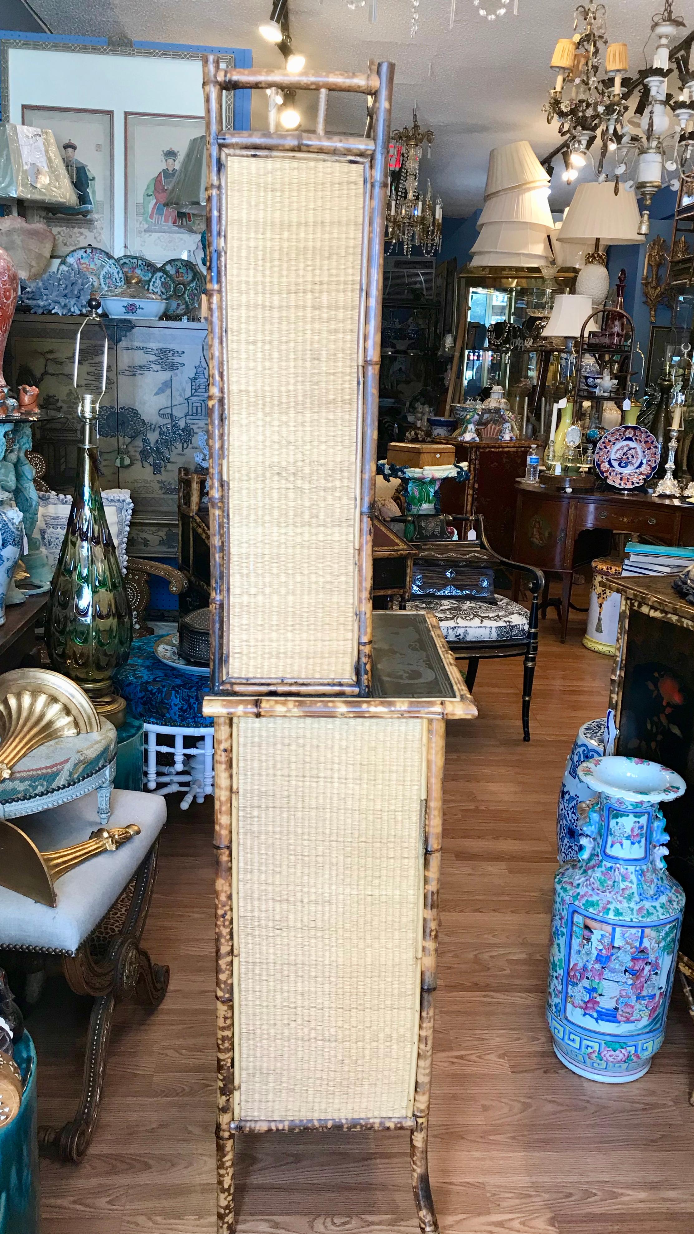 19th Century English Bamboo Tall Bookcase 7