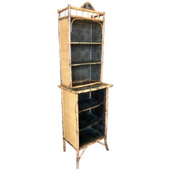 19th Century English Bamboo Tall Bookcase