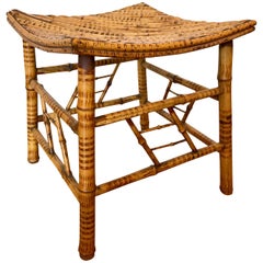 19th Century English Bamboo Thebes Style Bench