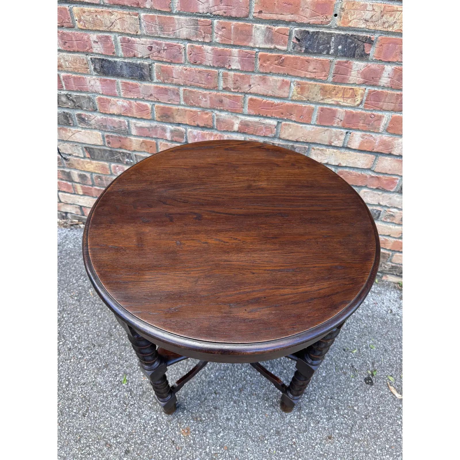 Early 20th Century 19th Century English Barley Twist Side Table For Sale