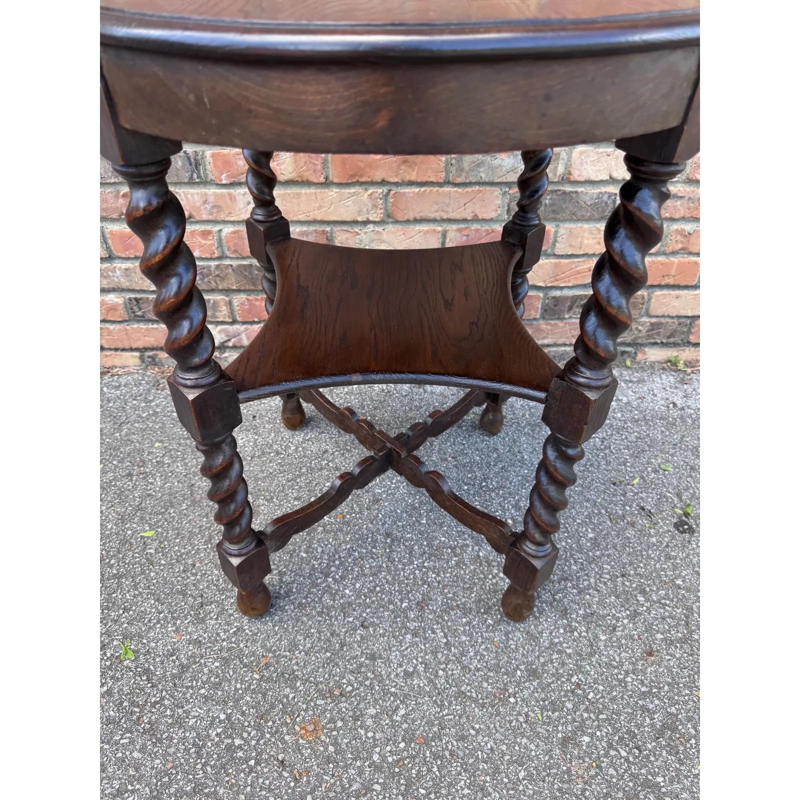 19th Century English Barley Twist Side Table For Sale 1