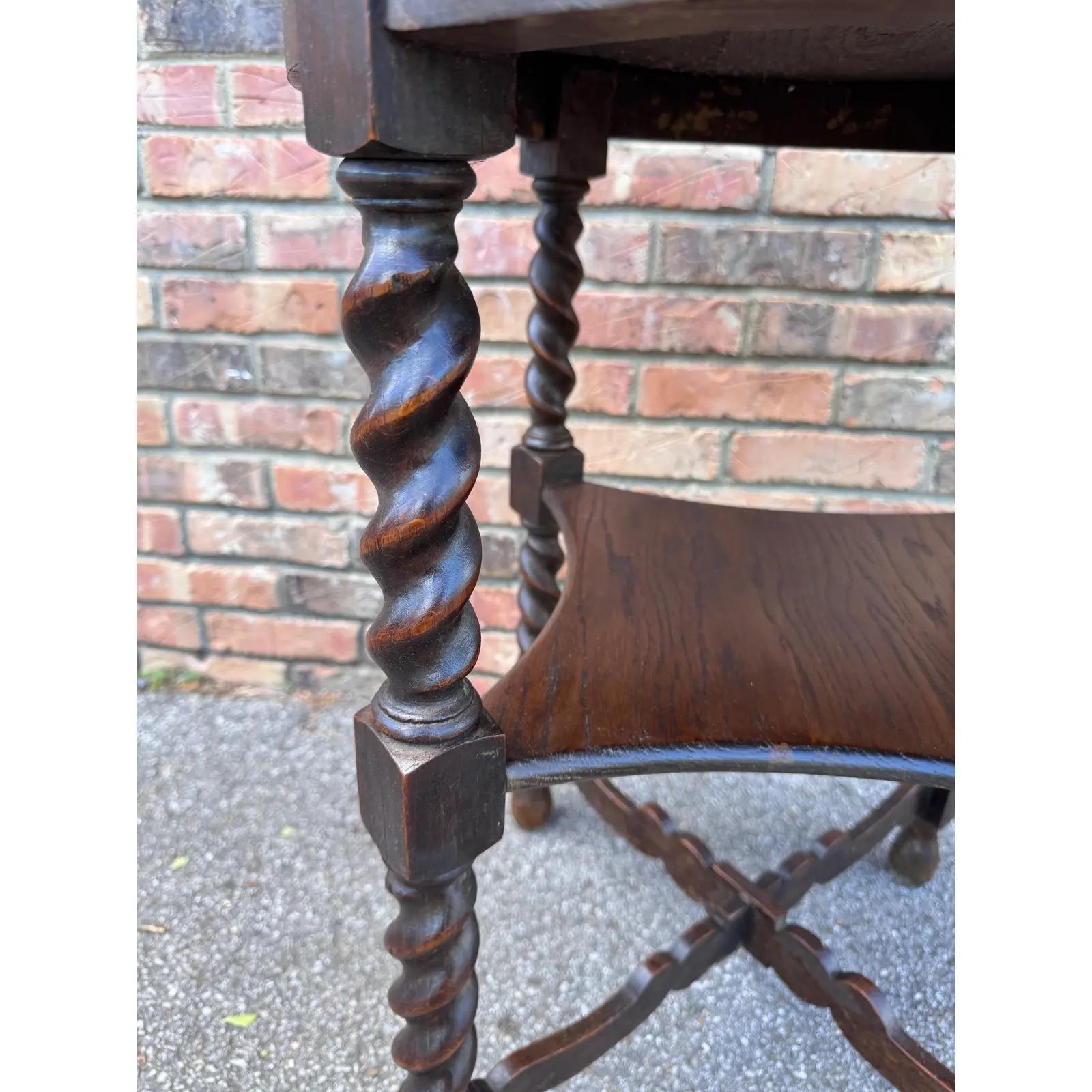 19th Century English Barley Twist Side Table For Sale 2