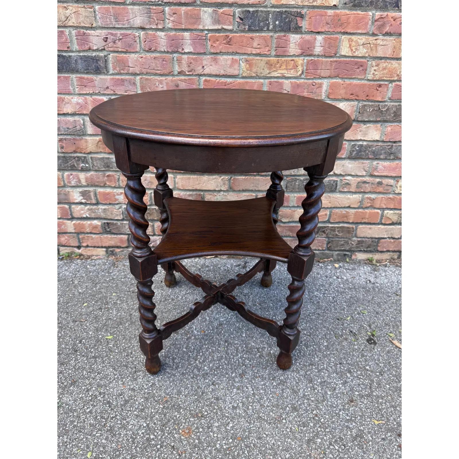 19th Century English Barley Twist Side Table For Sale 3
