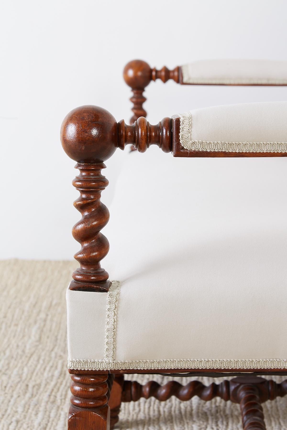 19th Century English Barley Twist Sofa Settee 8