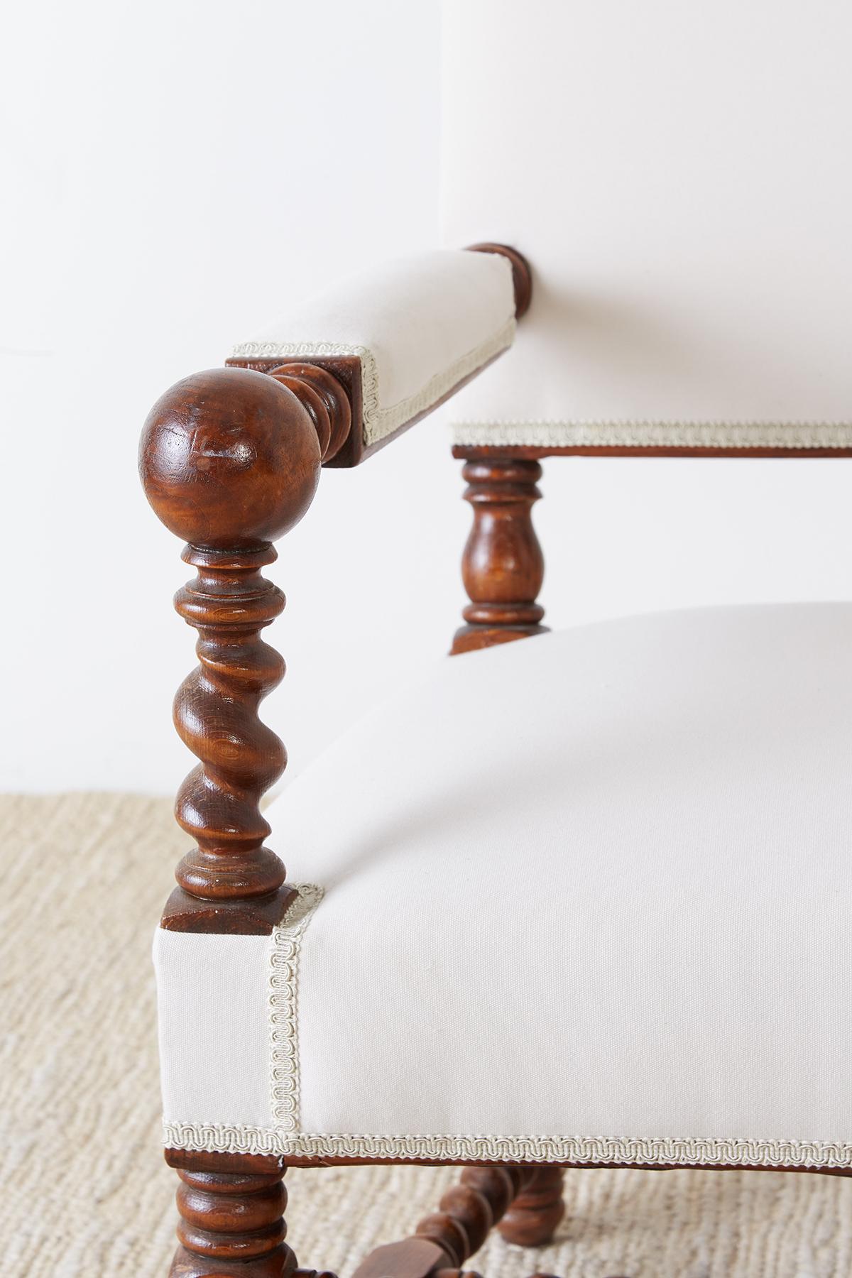 Hand-Crafted 19th Century English Barley Twist Sofa Settee