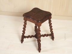 19th Century english barley twist stool