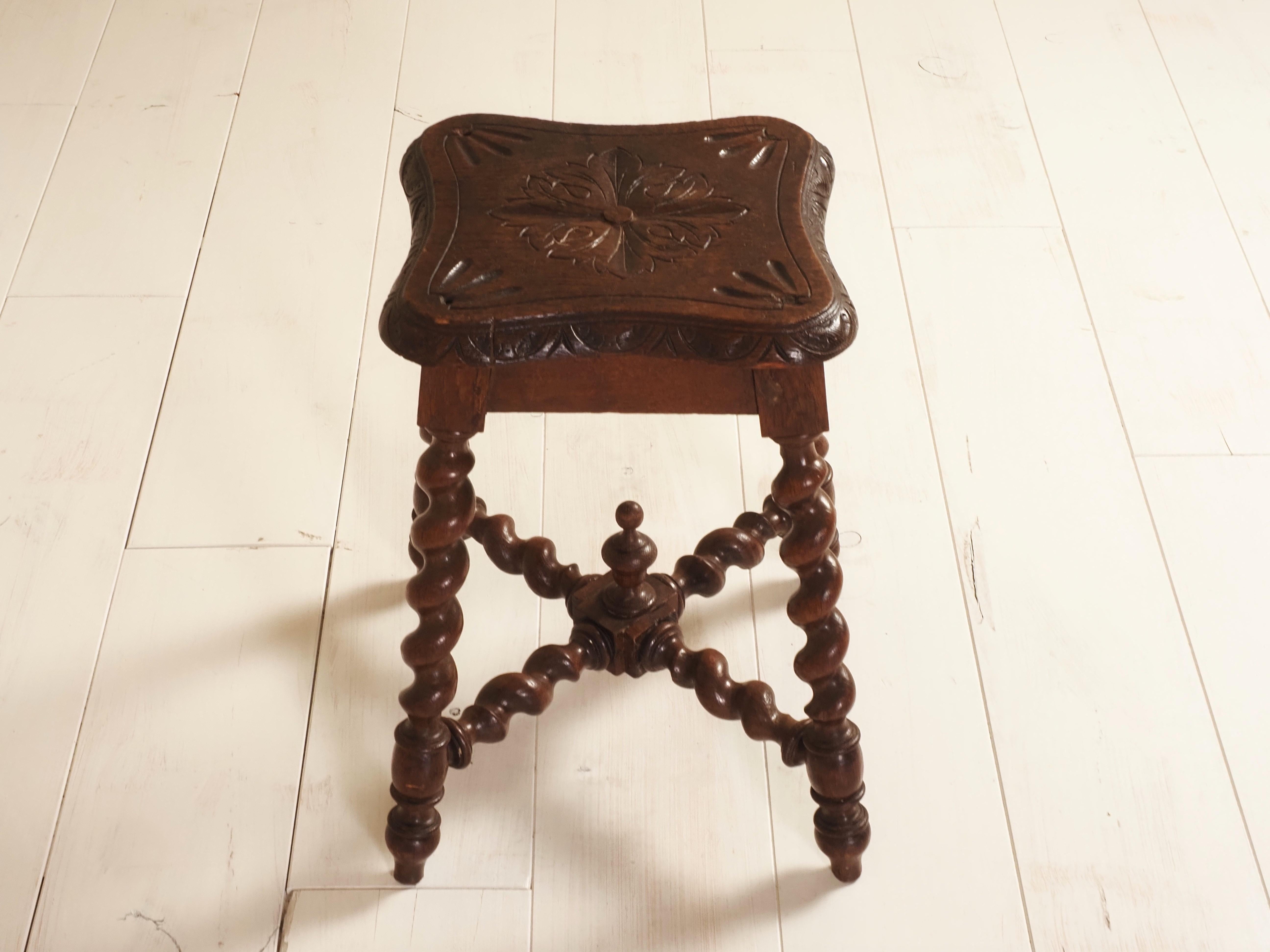 19th Century english barley twist stool im Angebot 3