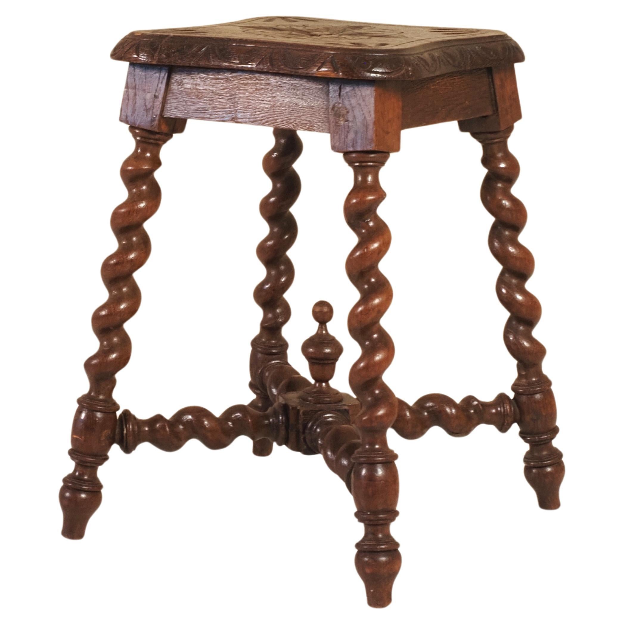 19th Century english barley twist stool