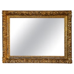 19th Century English Baroque Gilt Floral Wall Mirror