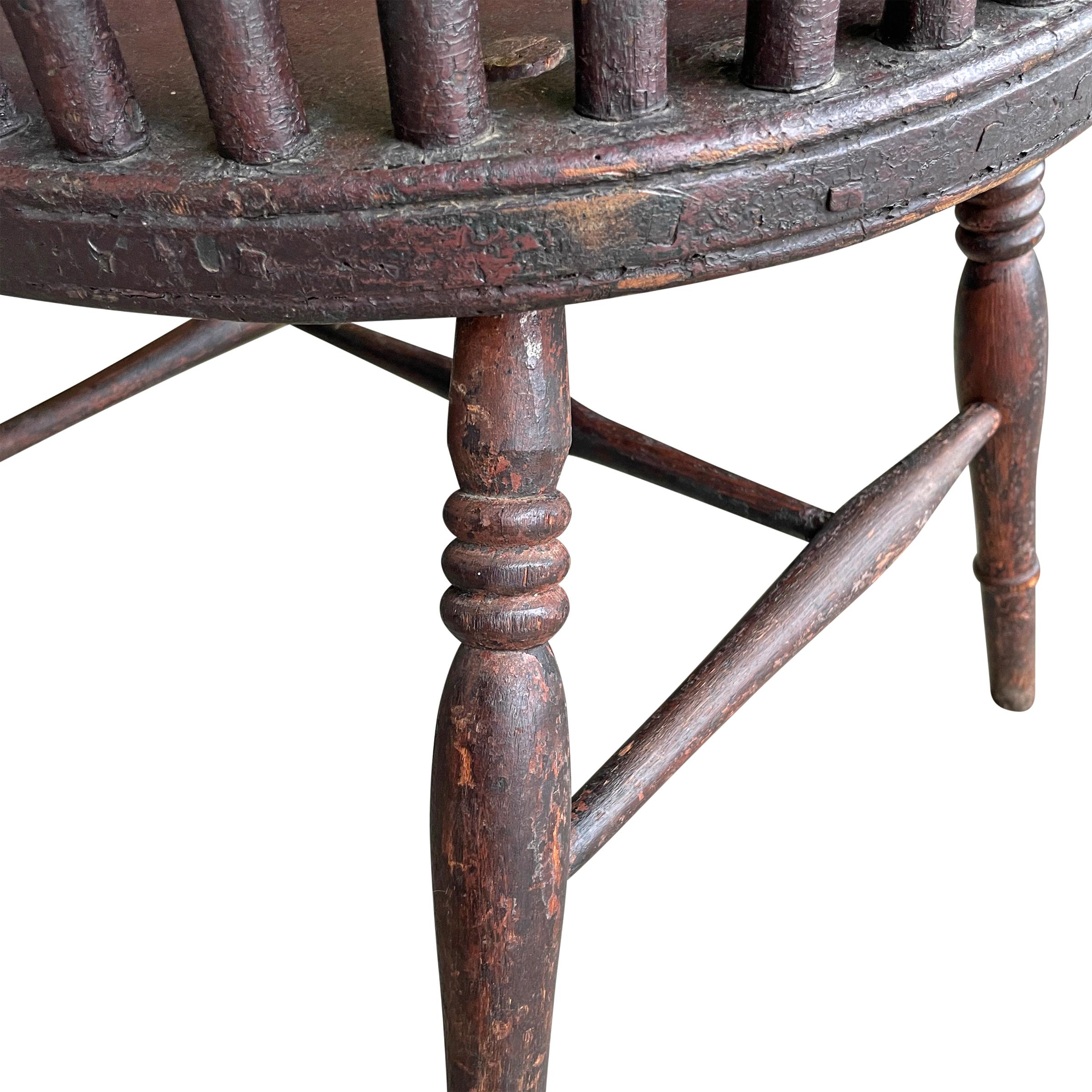 Englischer Windsor-Stuhl mit Fassrückenlehne aus dem 19. Jahrhundert im Angebot 10