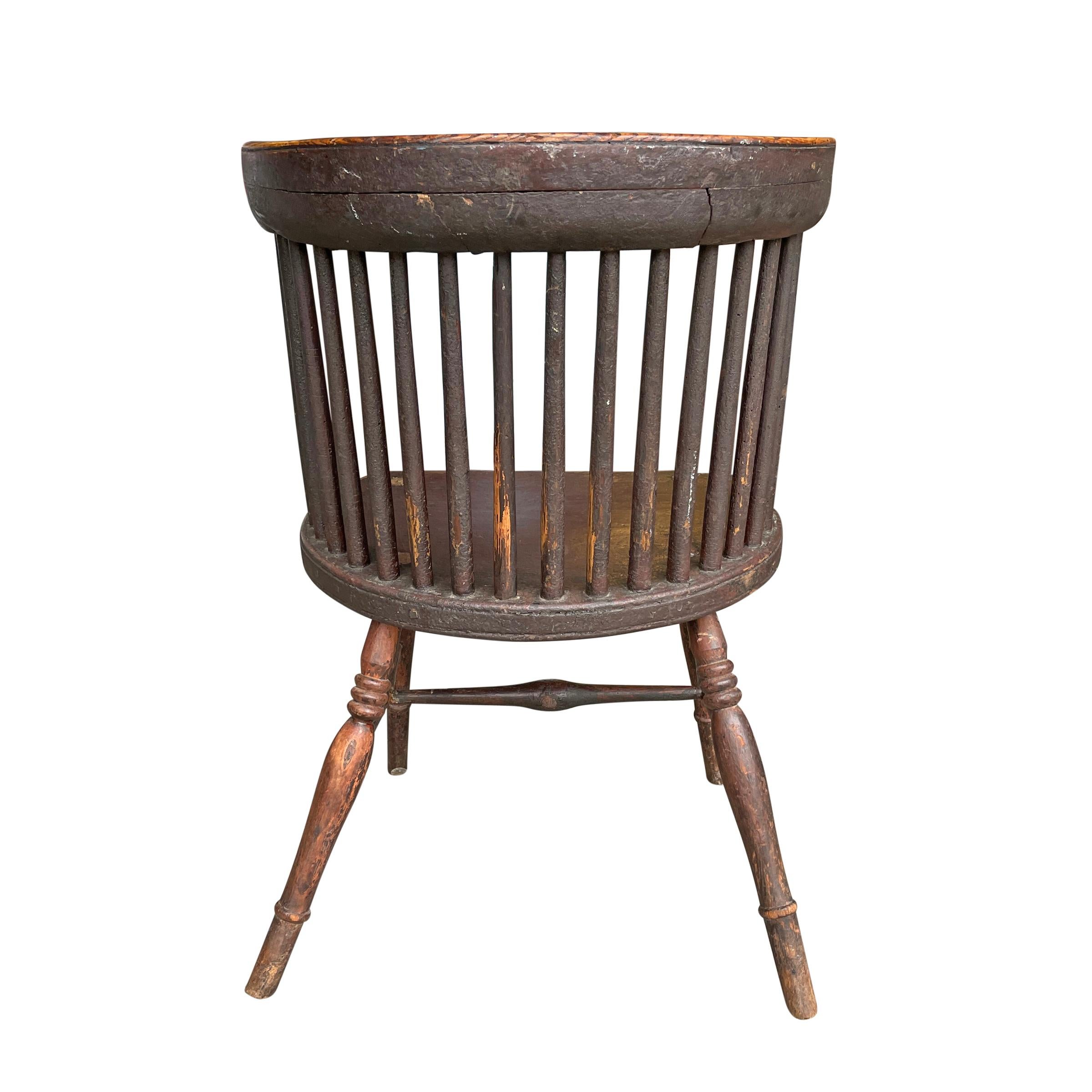 Englischer Windsor-Stuhl mit Fassrückenlehne aus dem 19. Jahrhundert im Angebot 1