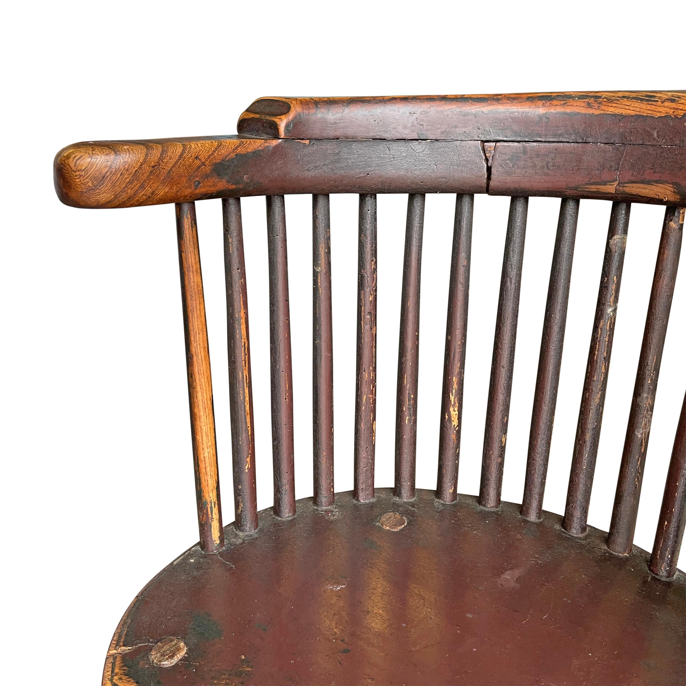 Englischer Windsor-Stuhl mit Fassrückenlehne aus dem 19. Jahrhundert im Angebot 3