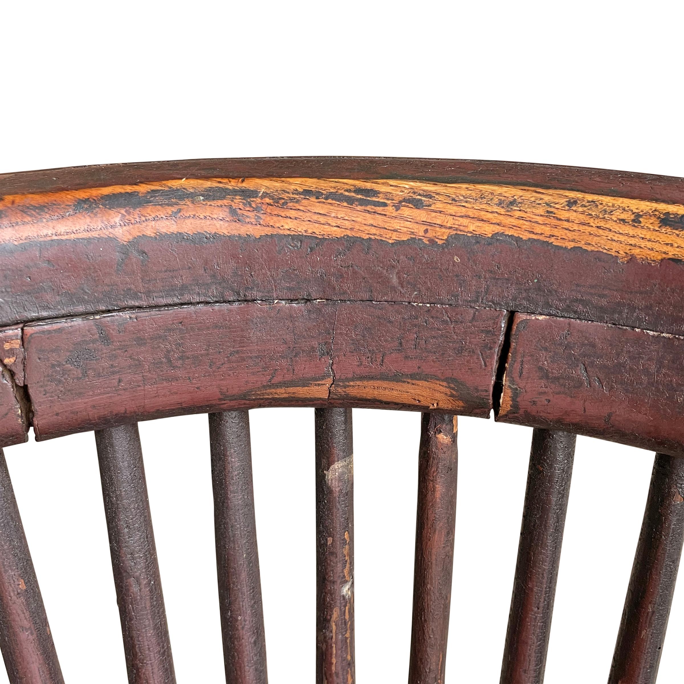 Englischer Windsor-Stuhl mit Fassrückenlehne aus dem 19. Jahrhundert im Angebot 4