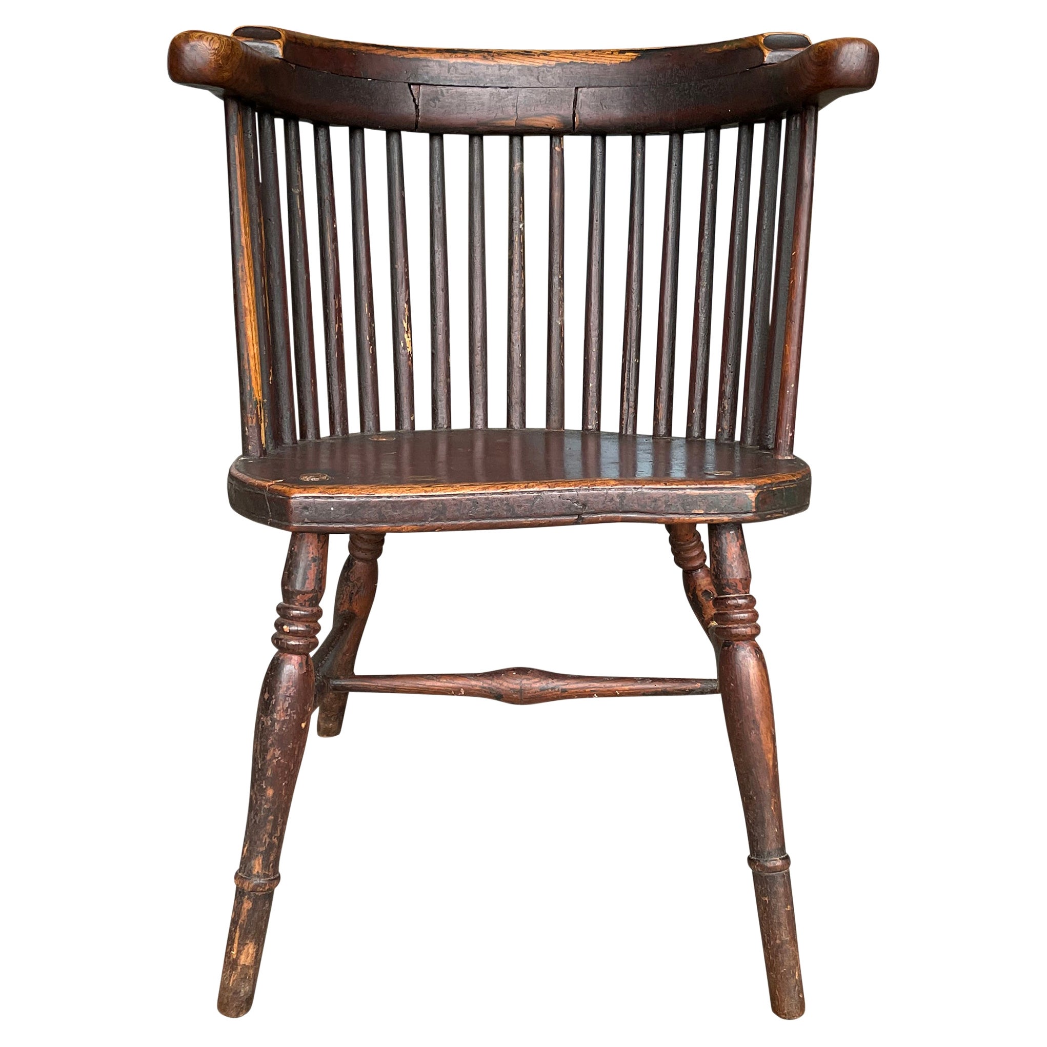 Silla Windsor inglesa Barrelback del siglo XIX