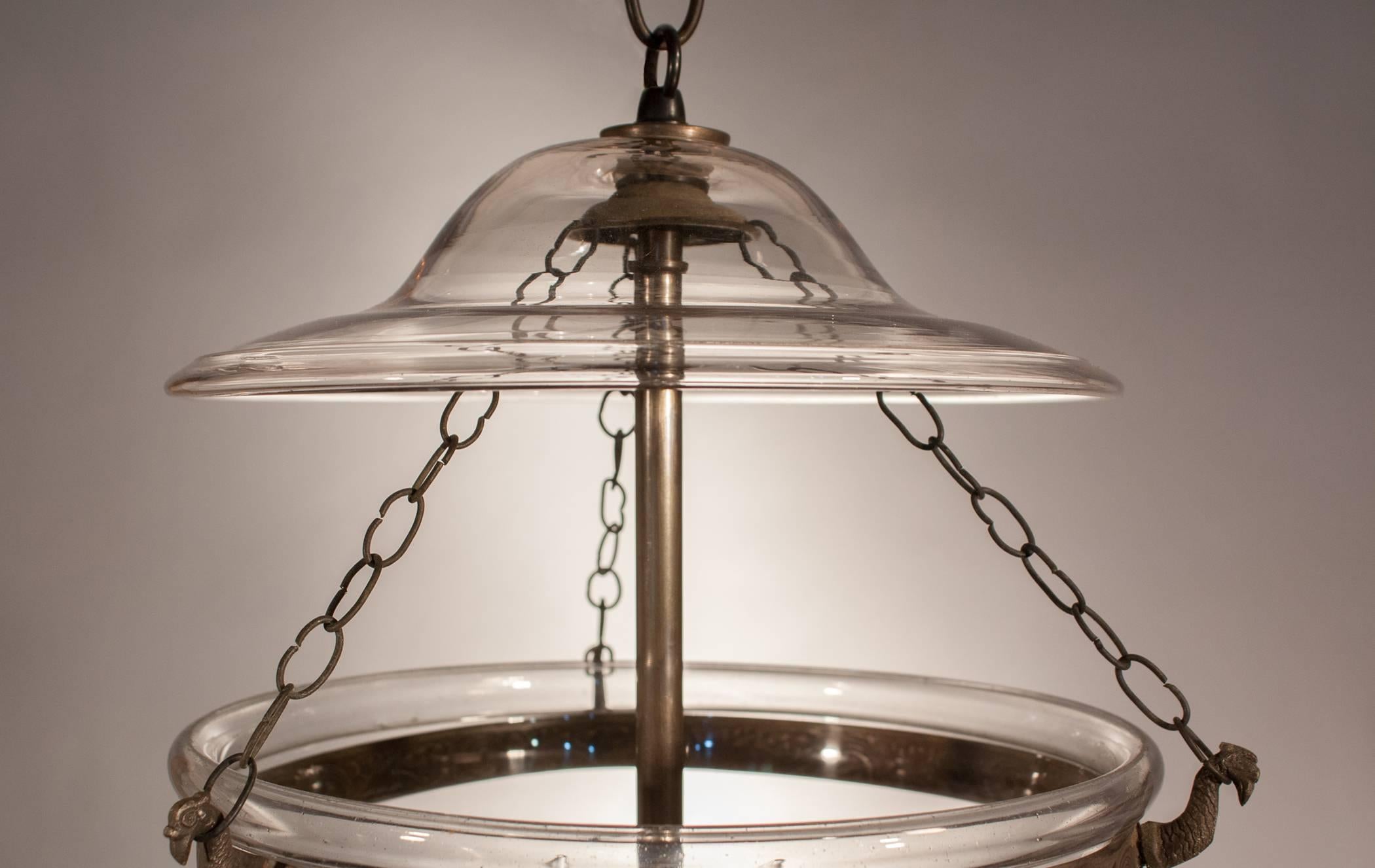 Brass 19th Century English Bell Jar Lantern