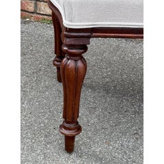 19th Century English Bench, Newly Upholstered, Antique Furniture