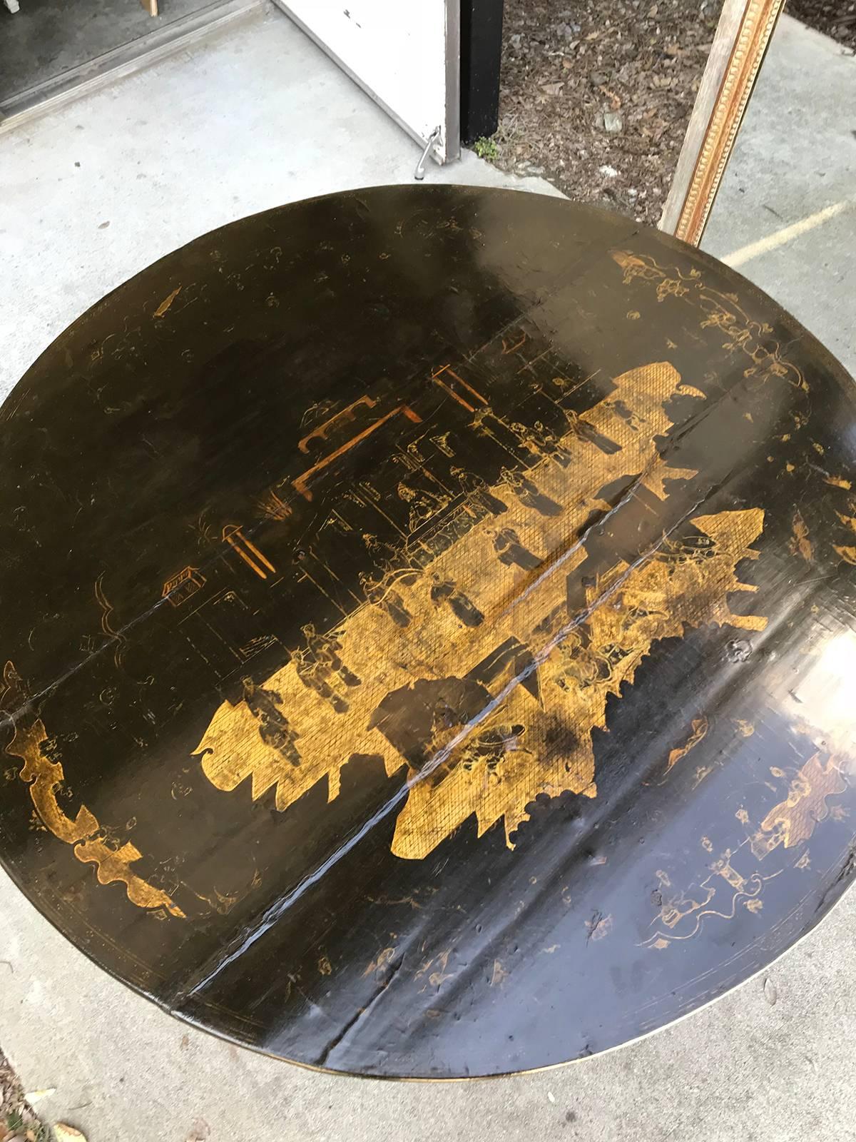 19th Century English Black Chinoiserie Centre Table 2