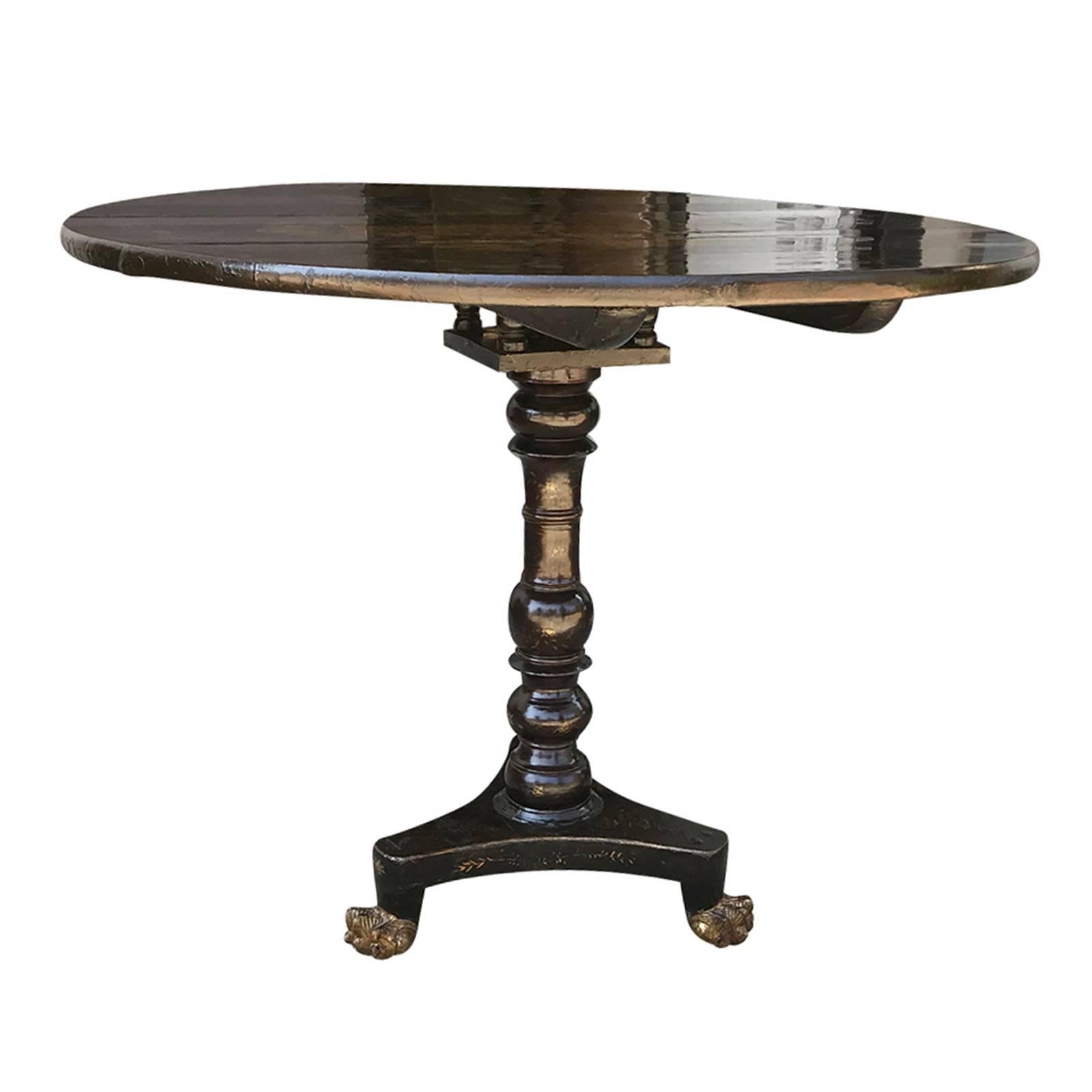 19th Century English Black Chinoiserie Centre Table