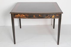 19th Century English Black Lacquer Chinoiserie Card / Games Table