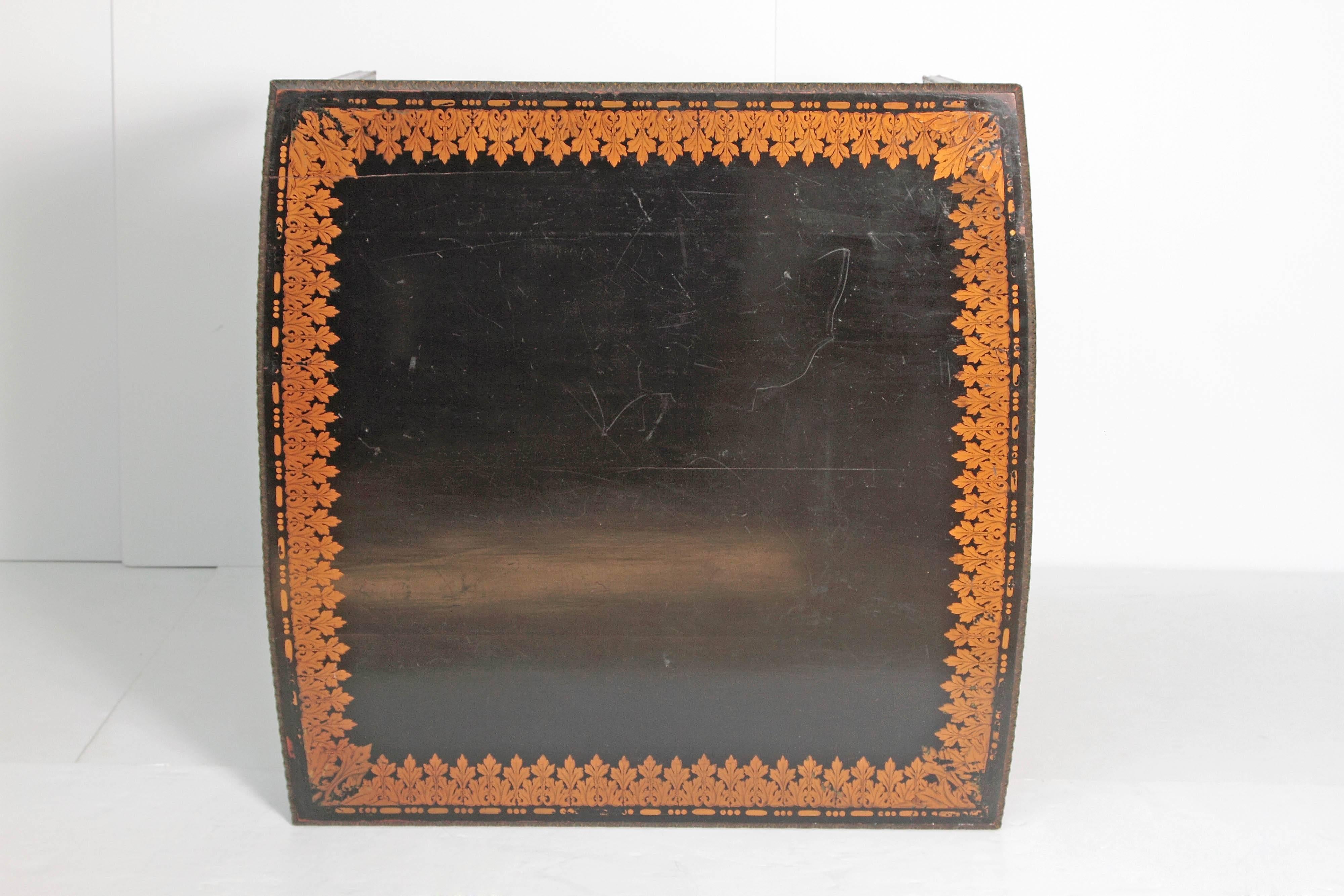 19th Century English Black Lacquer Chinoiserie Card / Games Table 4