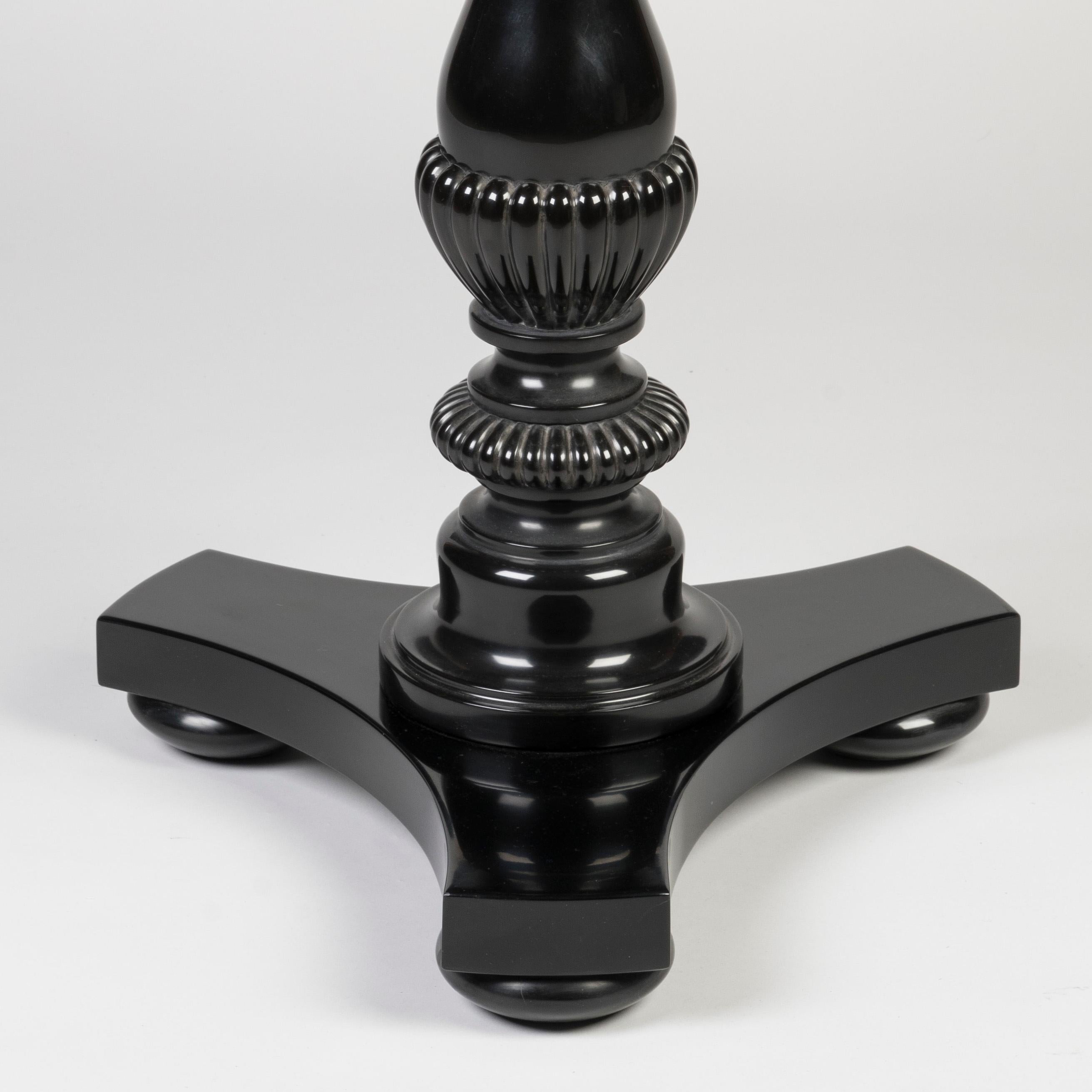 19th Century English Black Marble & Hardstone Inlaid Table by Thomas Woodruff In Good Condition For Sale In London, GB
