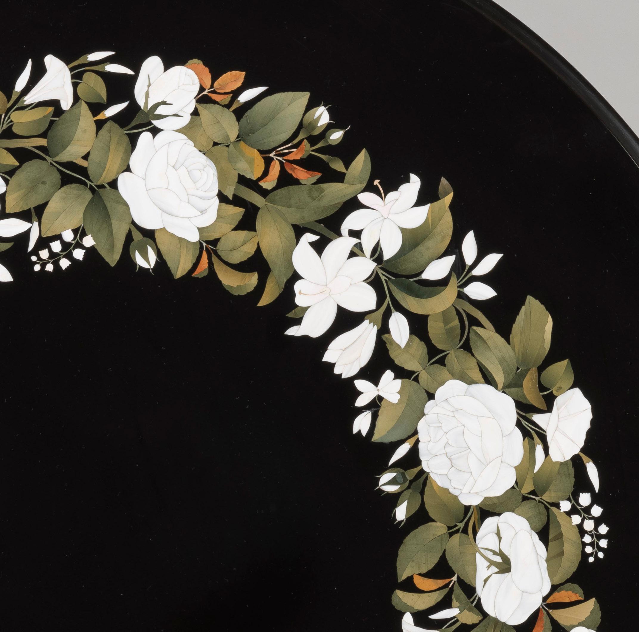 19th Century English Black Marble & Hardstone Inlaid Table by Thomas Woodruff For Sale 3