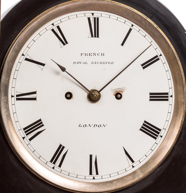 19th Century English Black Slate/ Marble Mantel Clock by James Moore