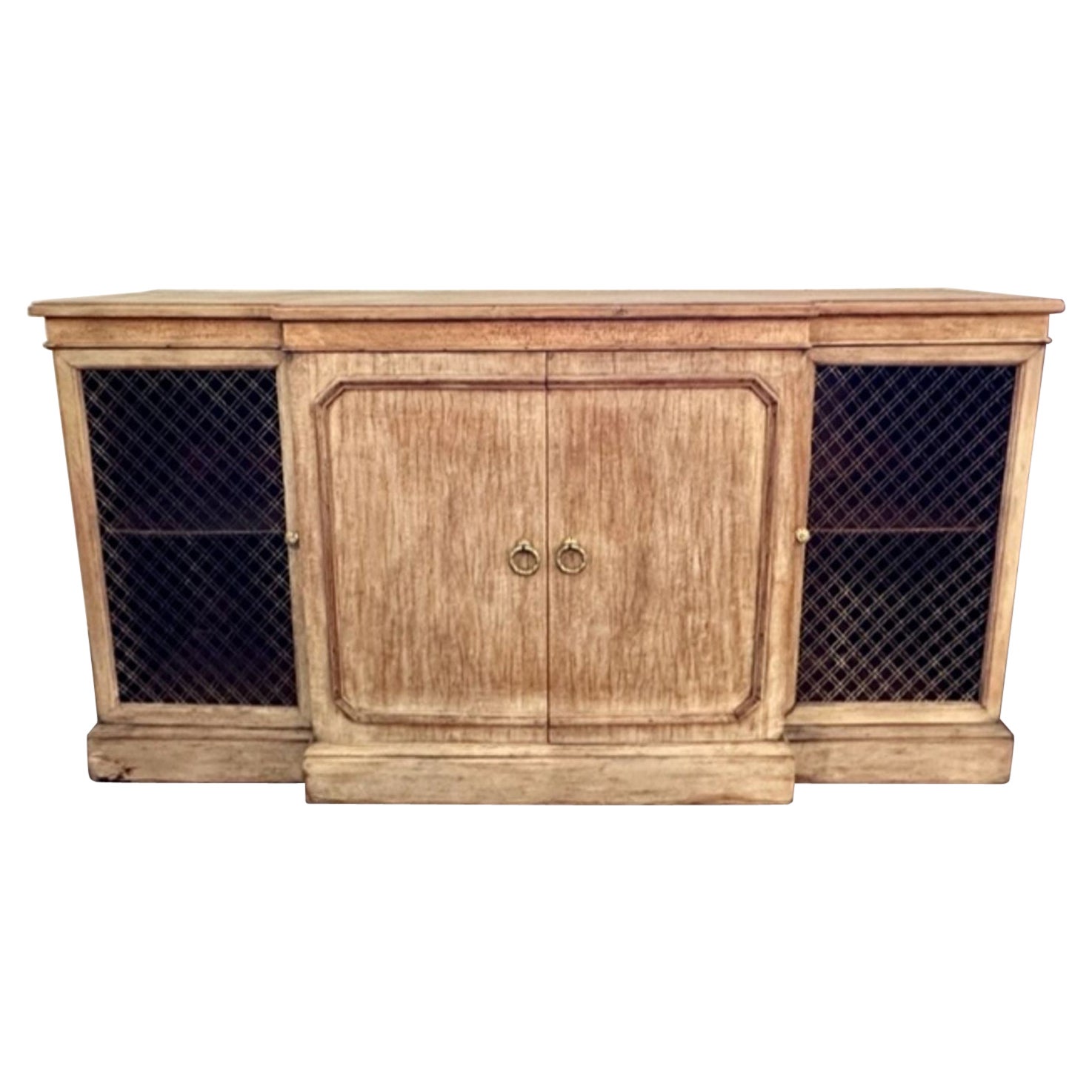 19th Century English Bleached Mahogany Credenza