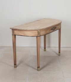 19th Century English Bleached Mahogany D Shaped Console Table