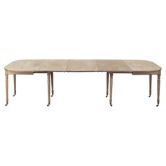 19th Century English Bleached Mahogany Dining Table